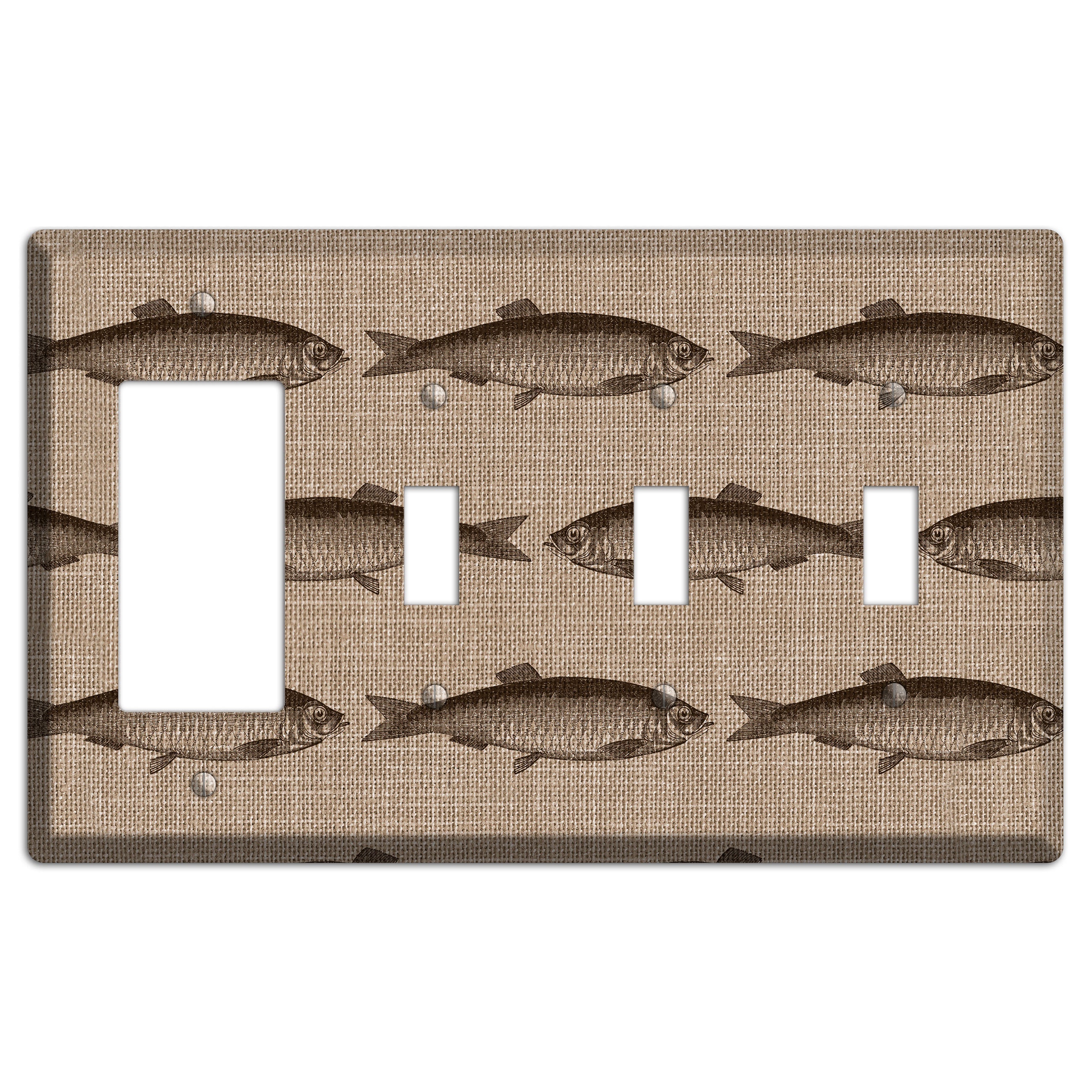 Shoal Sketch Rocker / 3 Toggle Wallplate