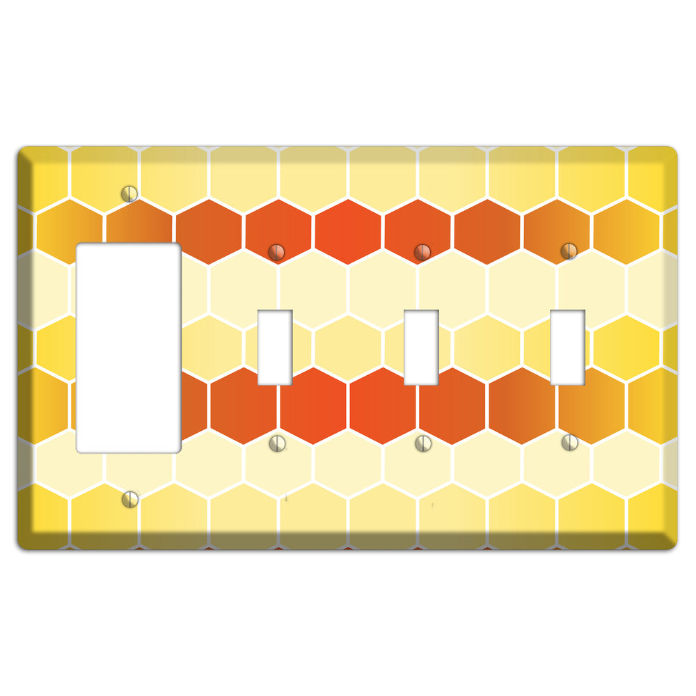 Amber Cell Drift Rocker / 3 Toggle Wallplate