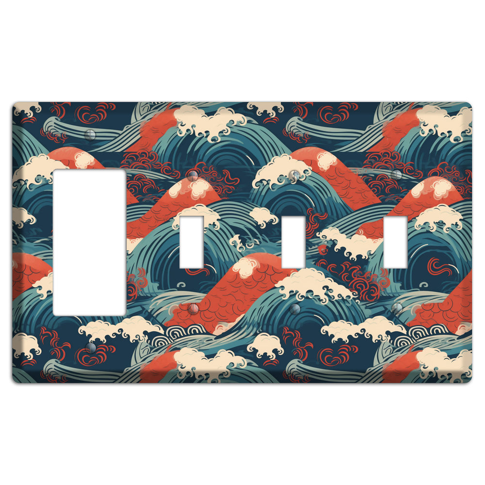 Koi & Tempest Rocker / 3 Toggle Wallplate