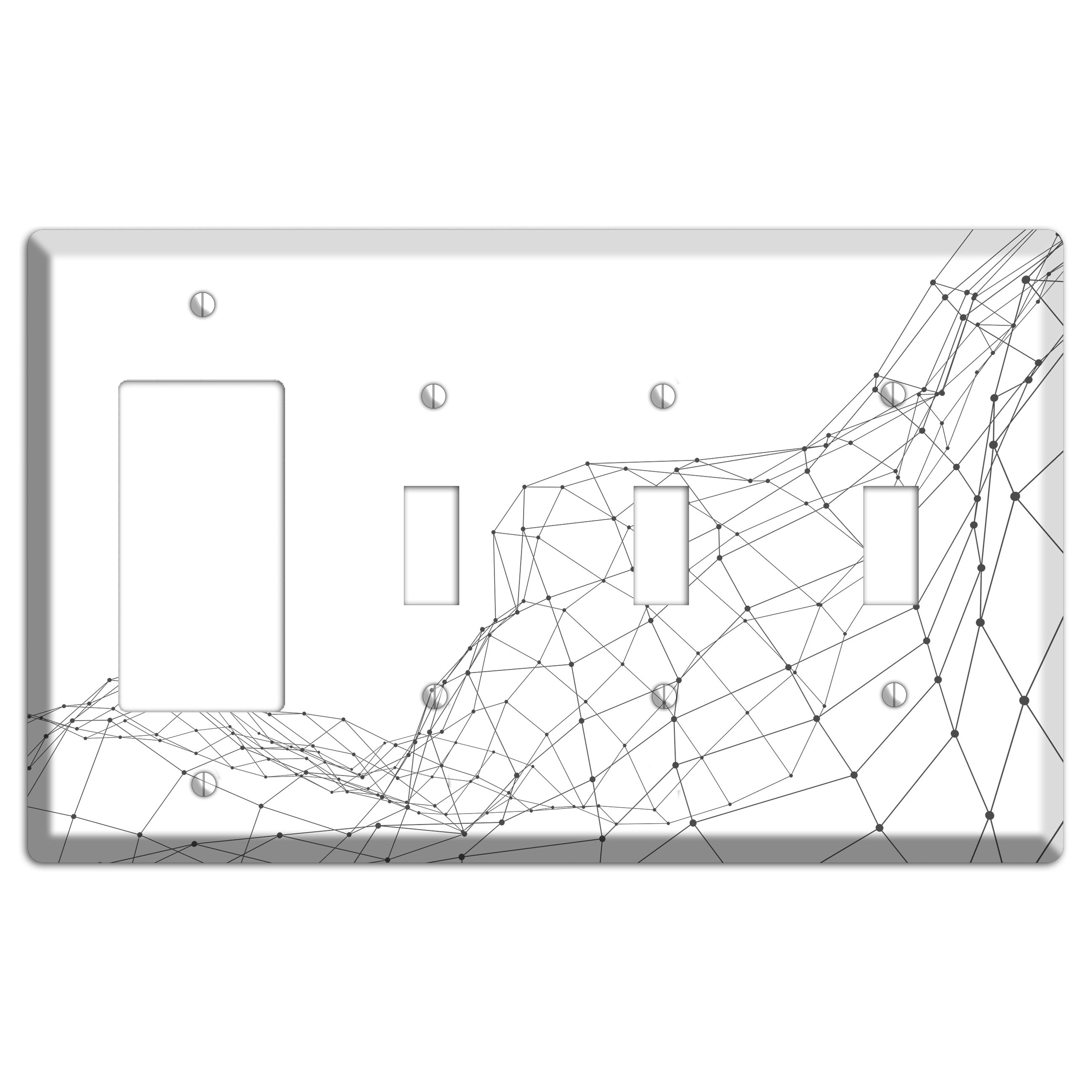 Lattice Wave Surge Rocker / 3 Toggle Wallplate