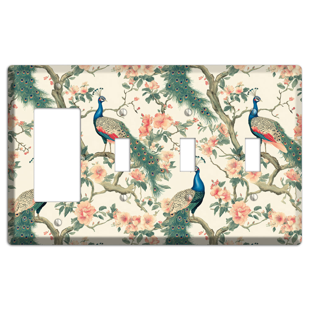 Imperial Plumage Garden Rocker / 3 Toggle Wallplate