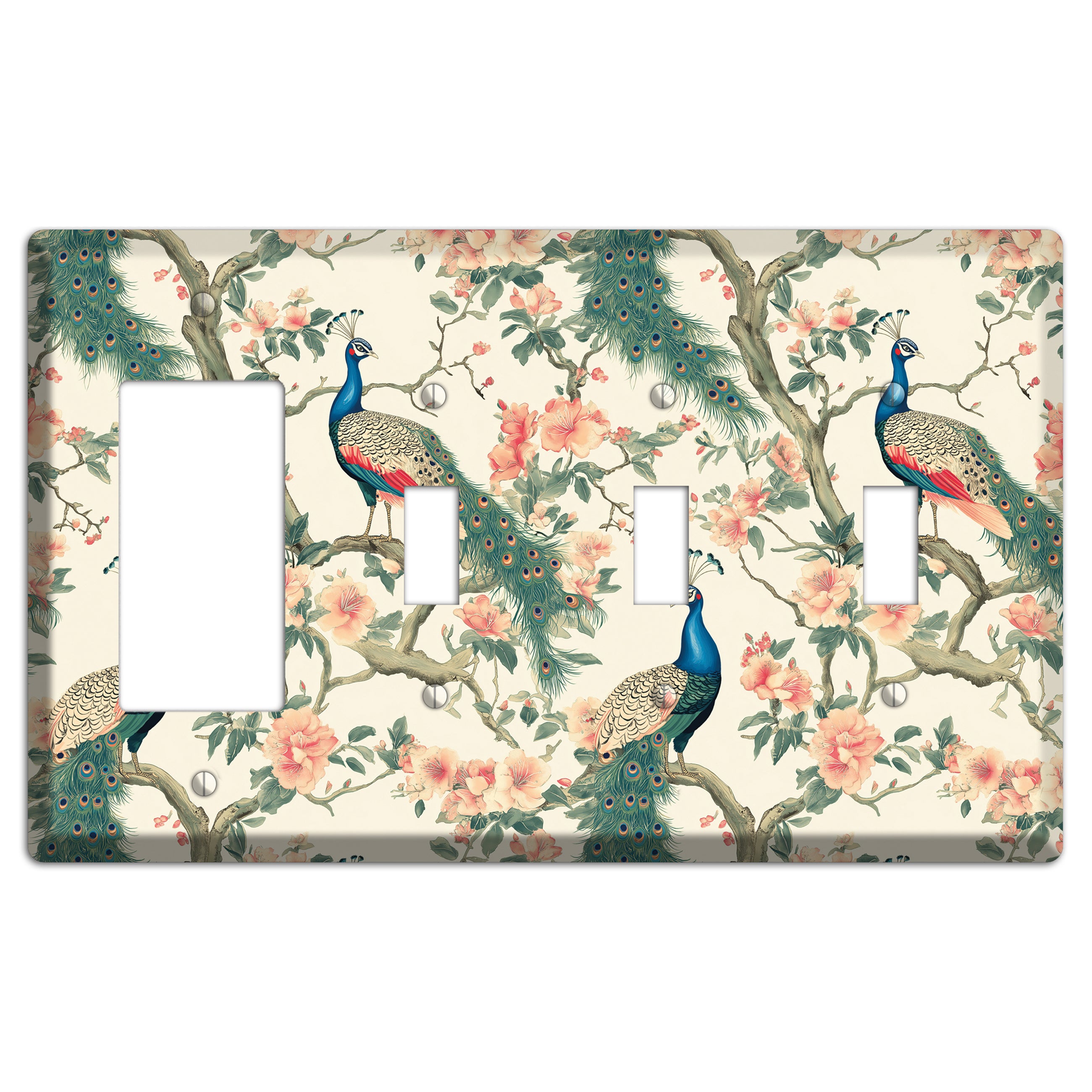 Imperial Plumage Garden Rocker / 3 Toggle Wallplate