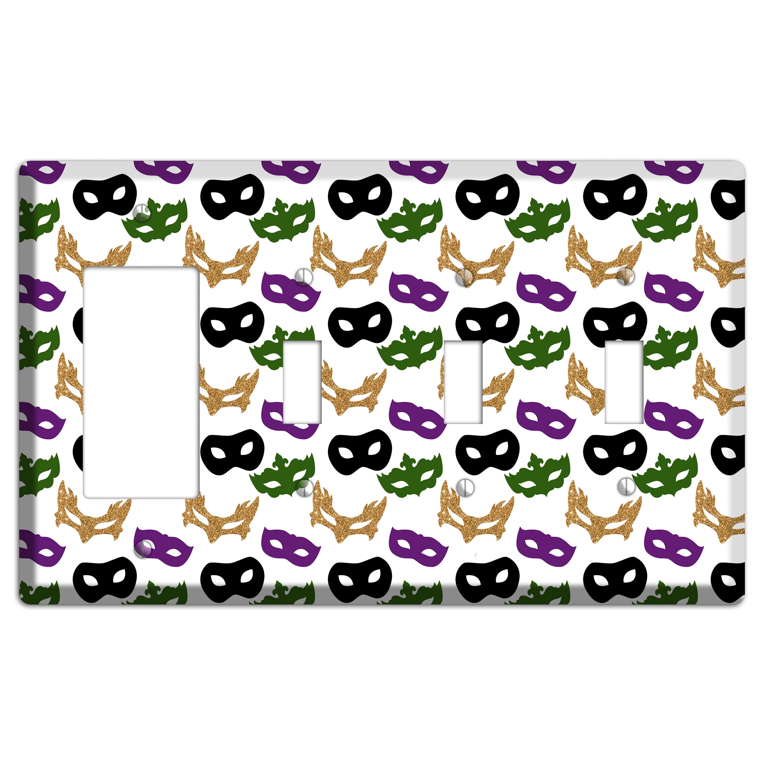 Masquerade Mosaic Rocker / 3 Toggle Wallplate
