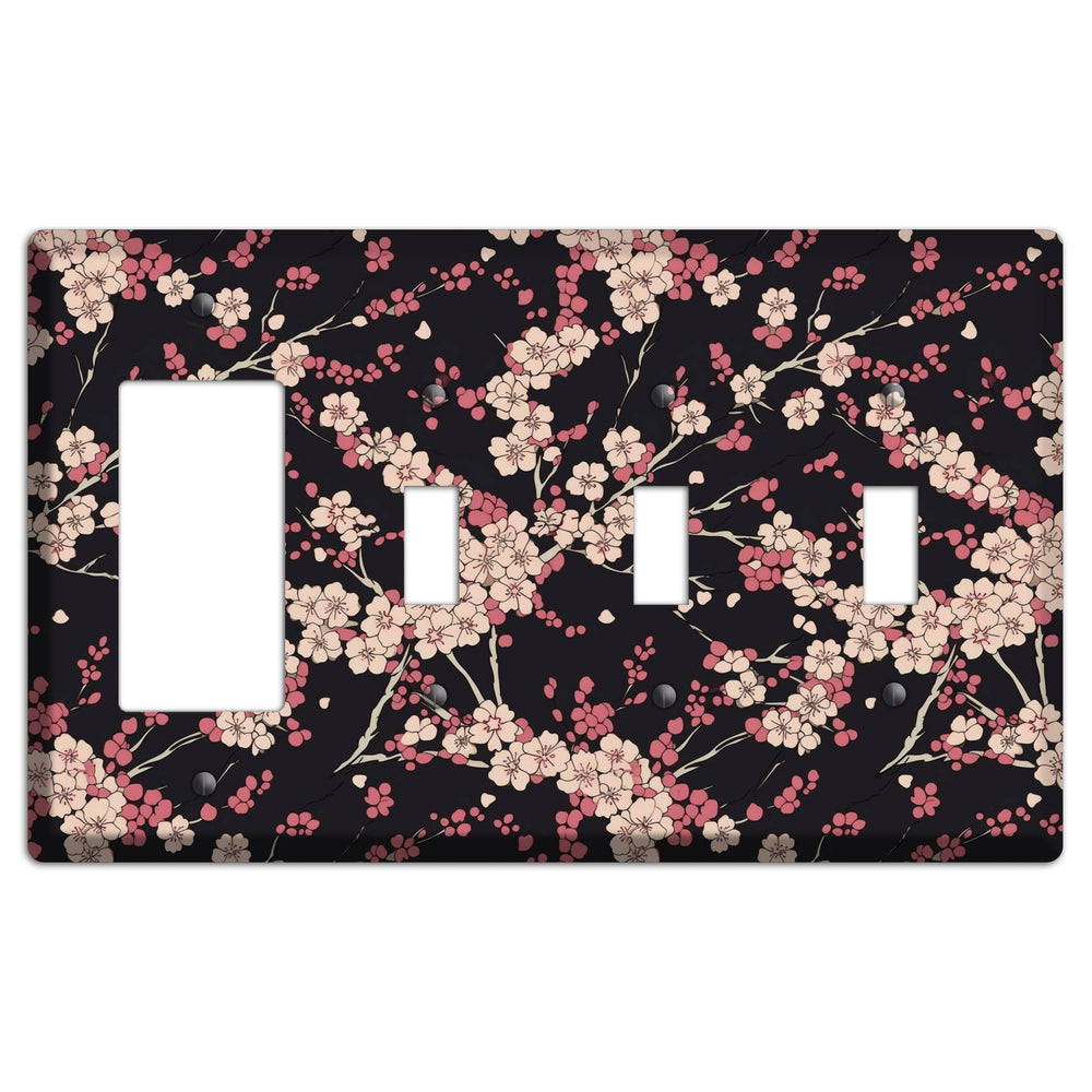 Night Blossom Drift Rocker / 3 Toggle Wallplate