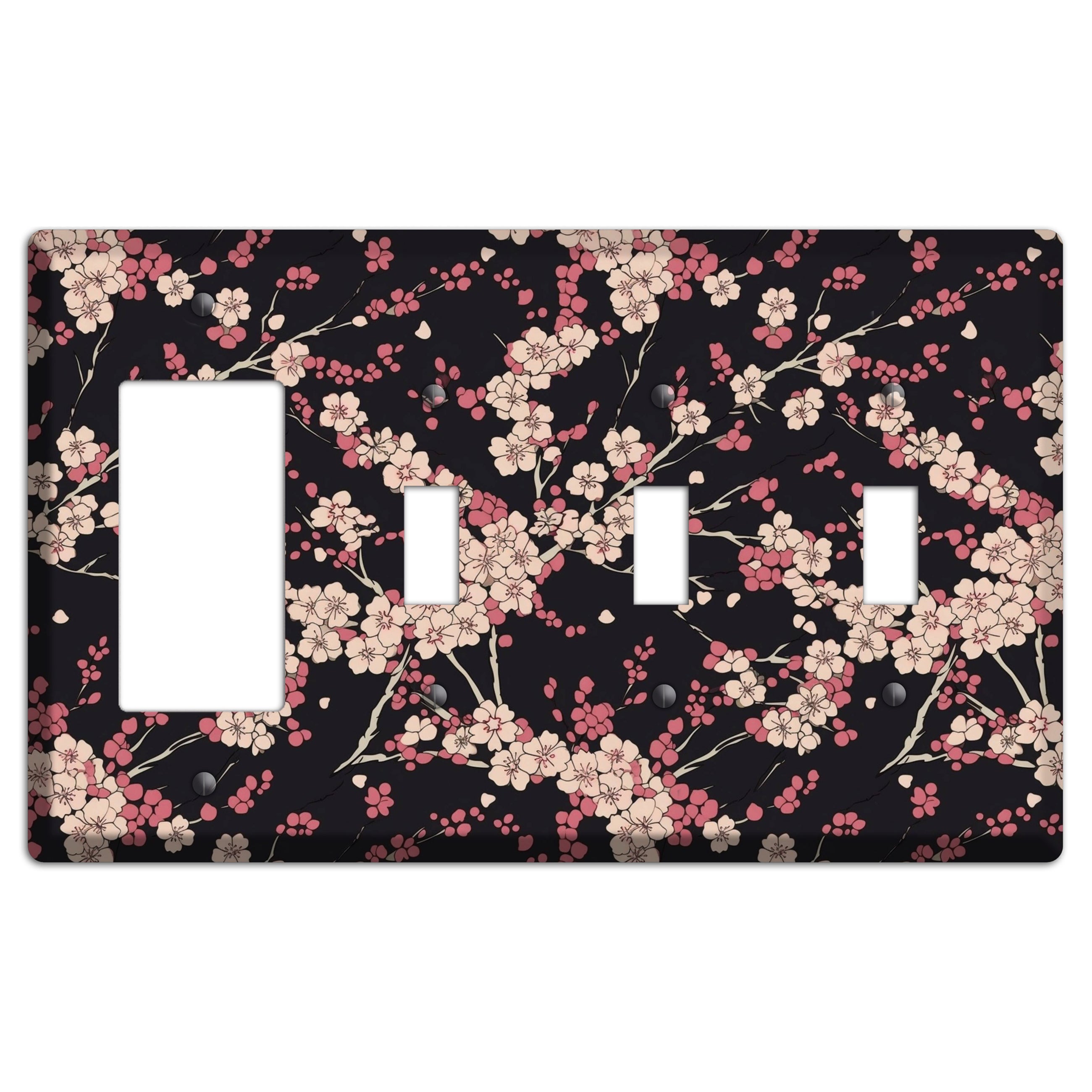 Night Blossom Drift Rocker / 3 Toggle Wallplate