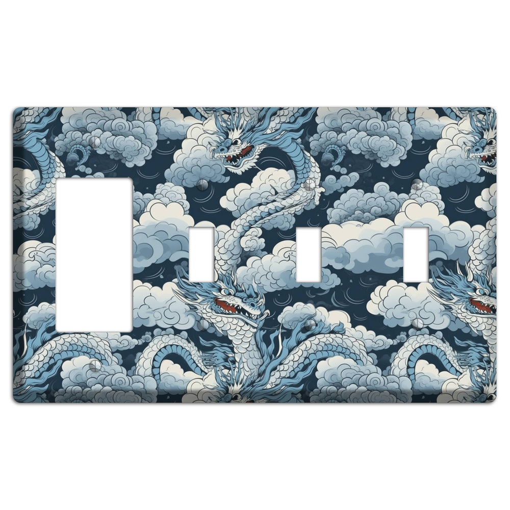 Storm Serpent Rising Rocker / 3 Toggle Wallplate