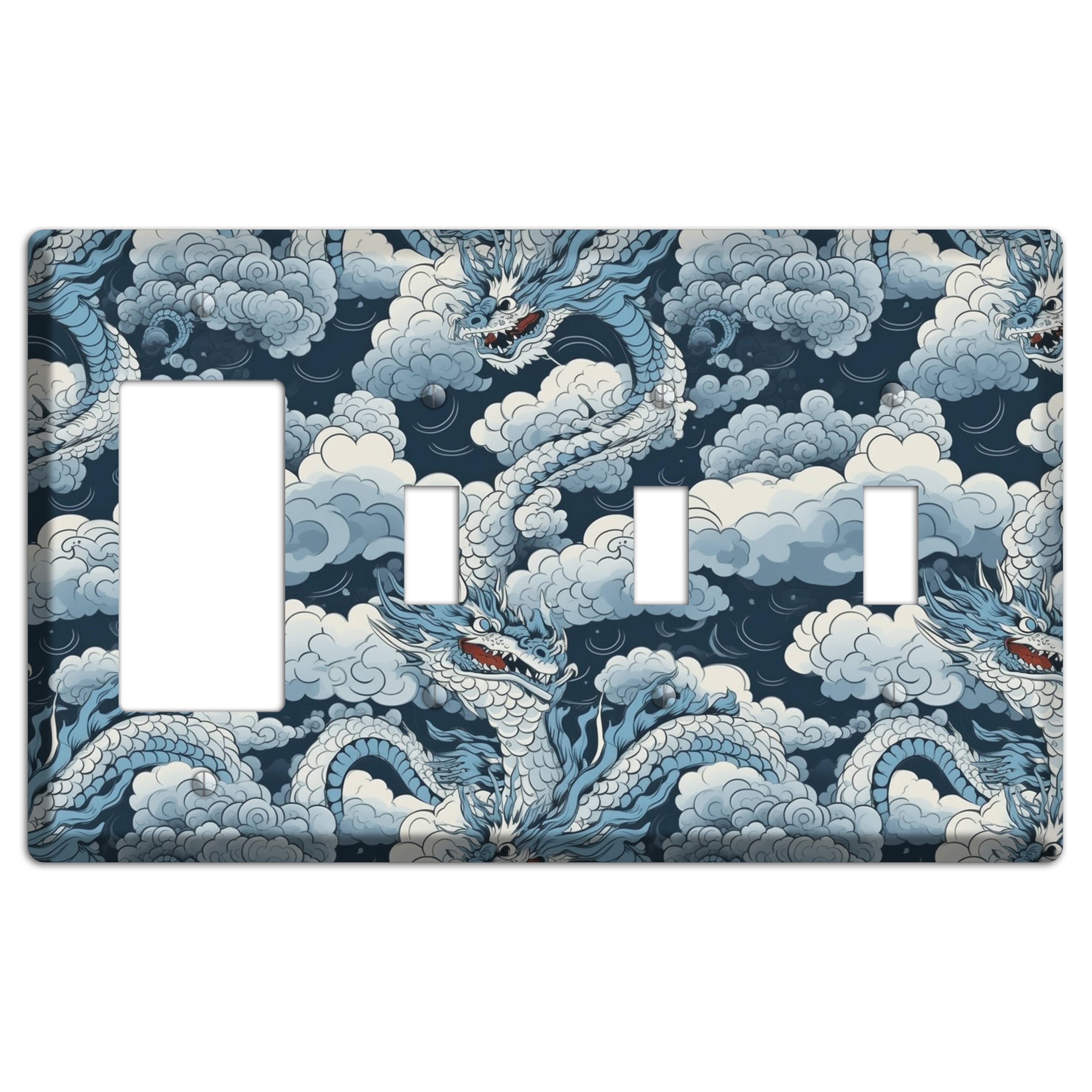 Storm Serpent Rising Rocker / 3 Toggle Wallplate