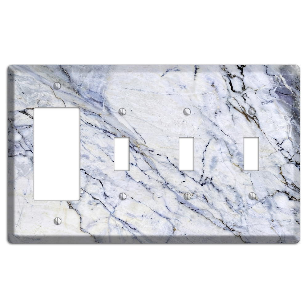 Geyser Marble Rocker / 3 Toggle Wallplate
