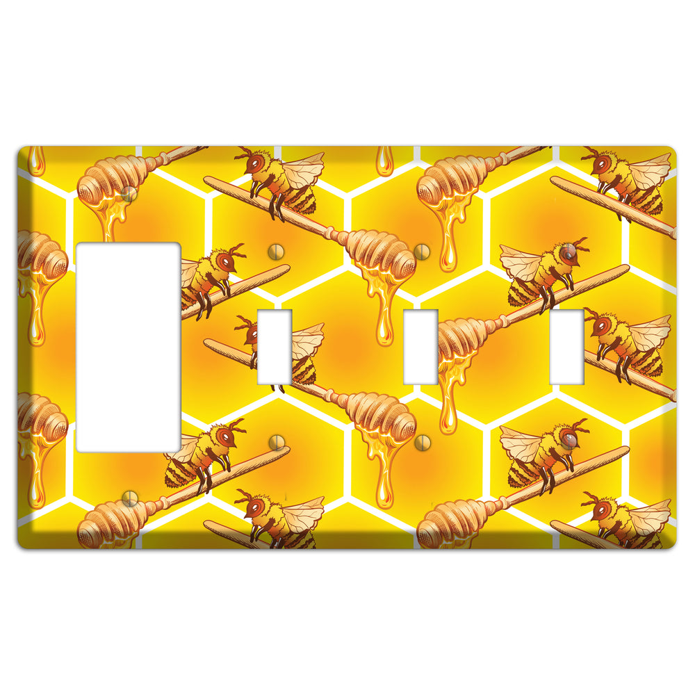 Golden Hive Ritual Rocker / 3 Toggle Wallplate