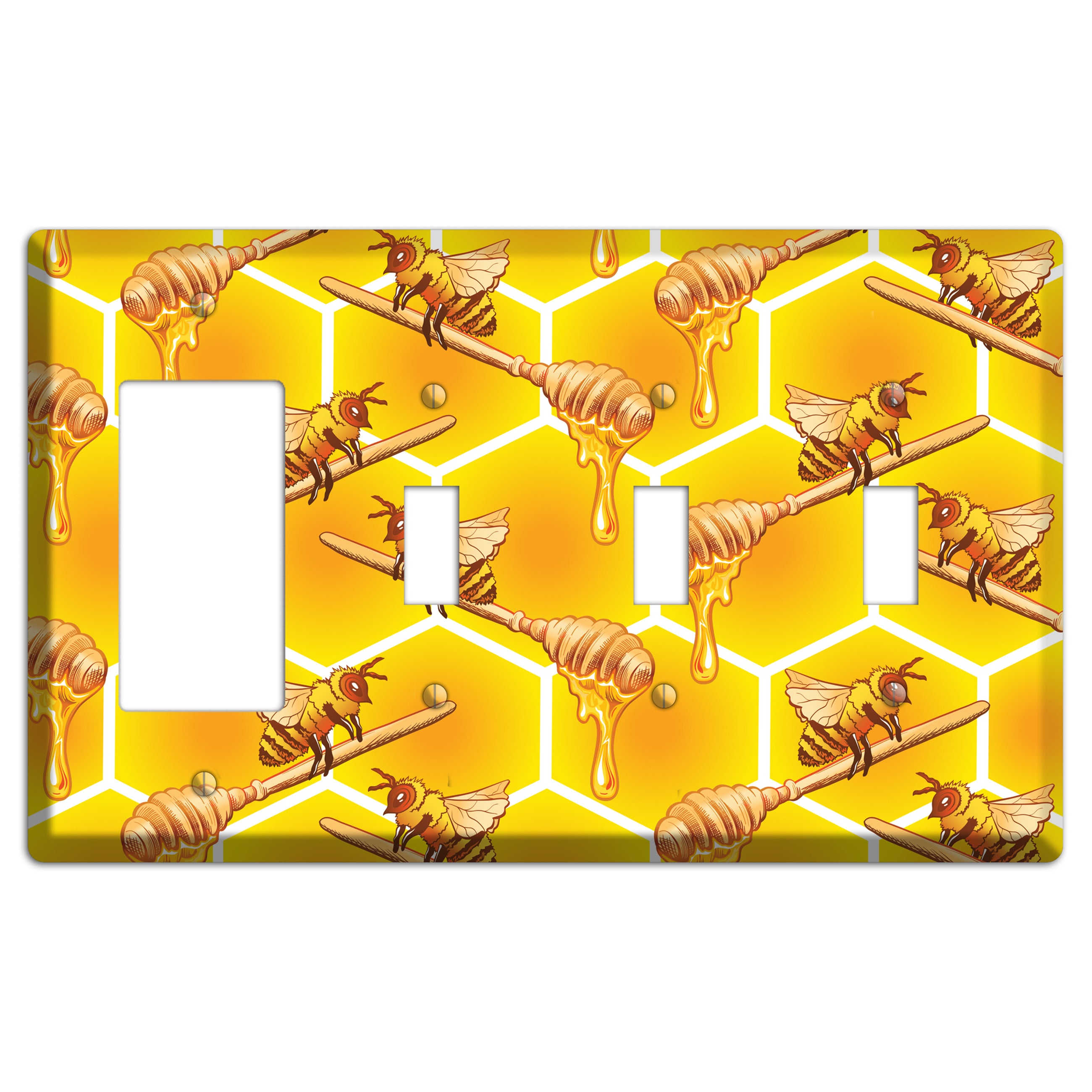 Golden Hive Ritual Rocker / 3 Toggle Wallplate