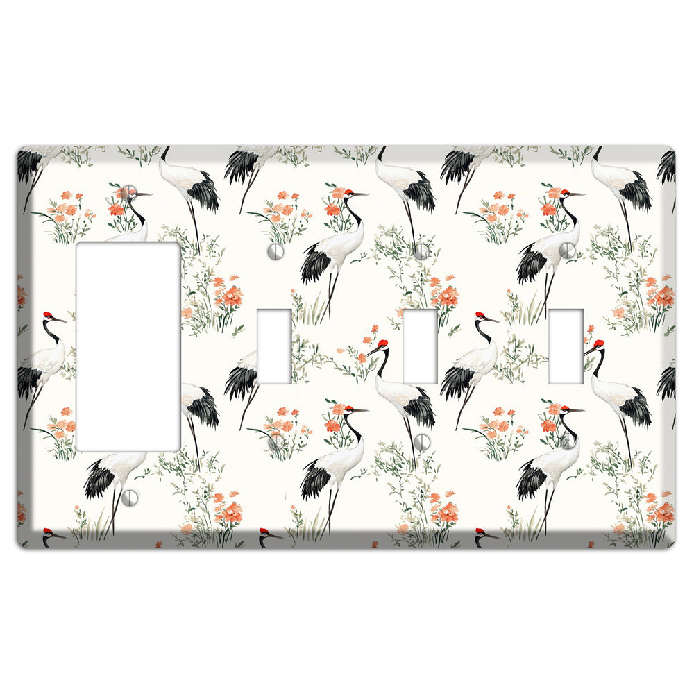 Coral Meadow Flight Rocker / 3 Toggle Wallplate