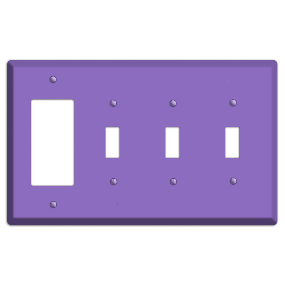 Baxter Violet Bloom Rocker / 3 Toggle Wallplate