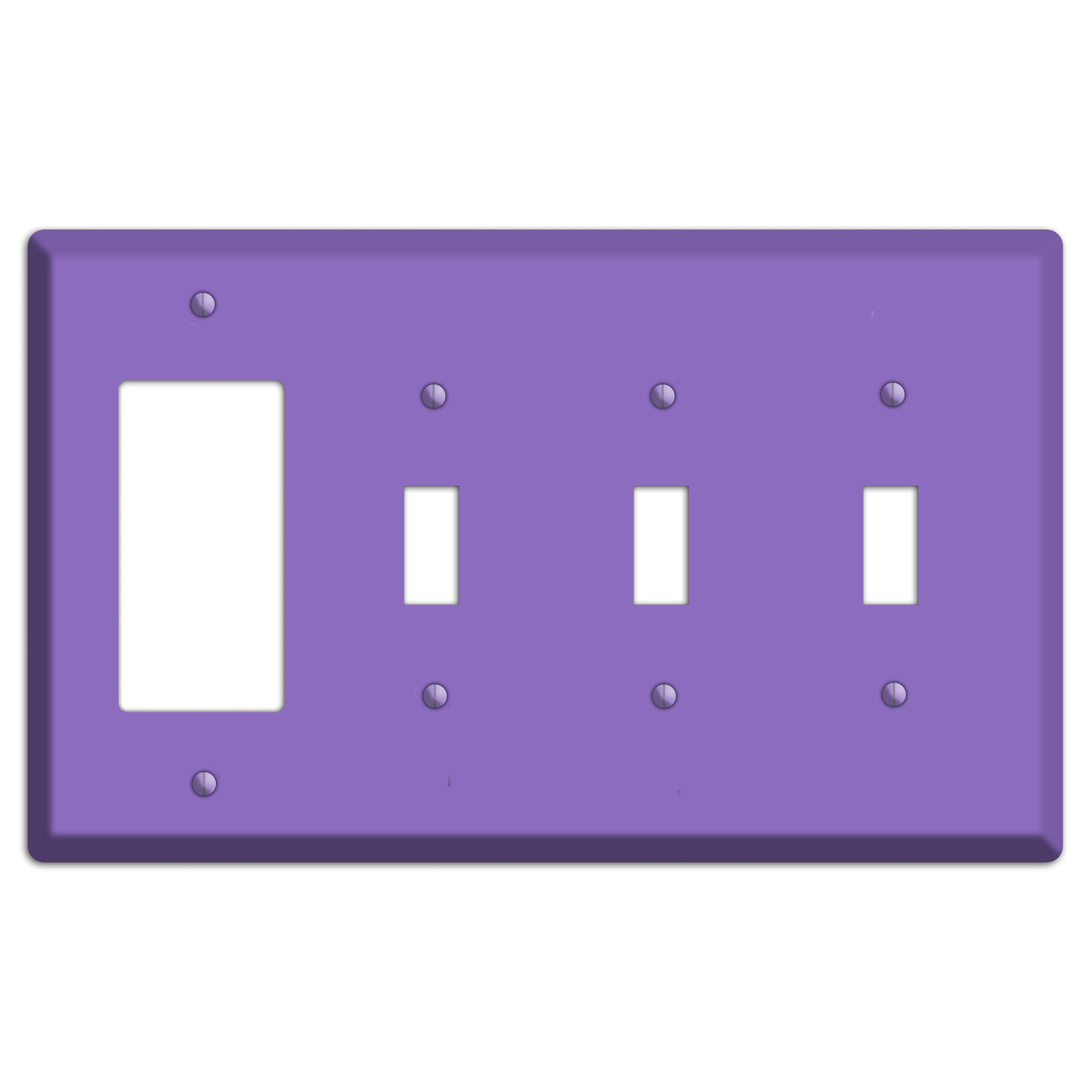 Baxter Violet Bloom Rocker / 3 Toggle Wallplate