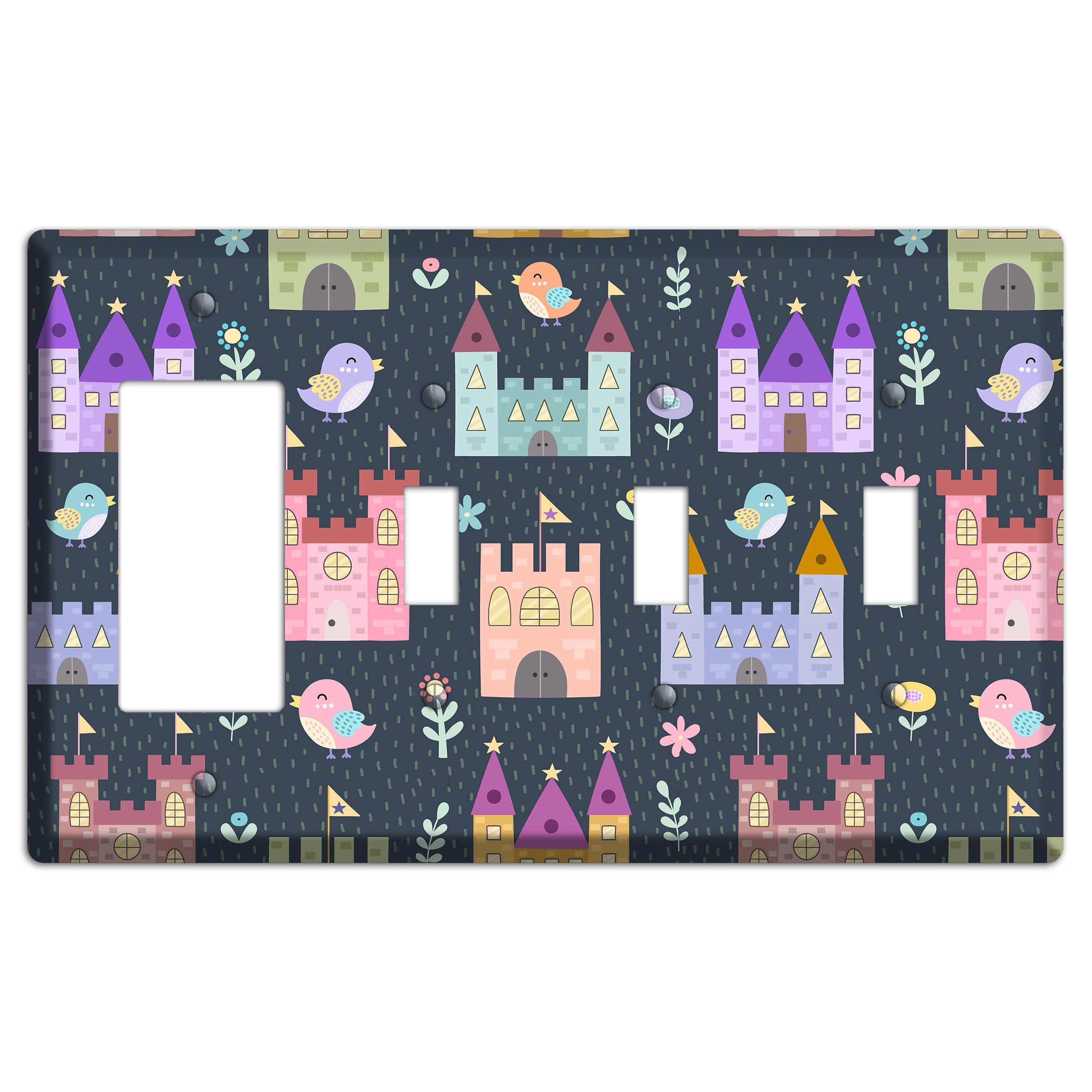 Castle Garden Rocker / 3 Toggle Wallplate