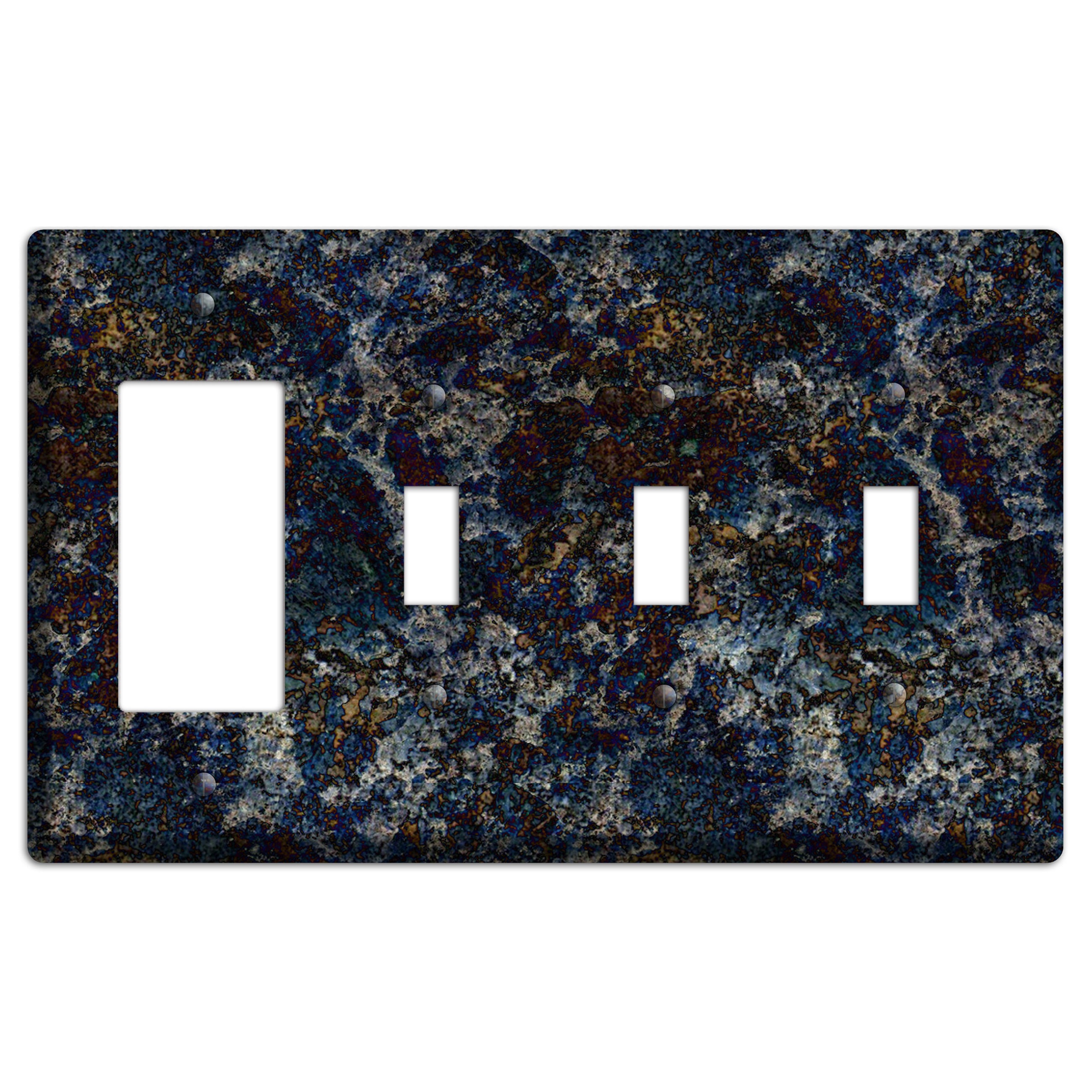 Blue Louise Granite Rocker / 3 Toggle Wallplate
