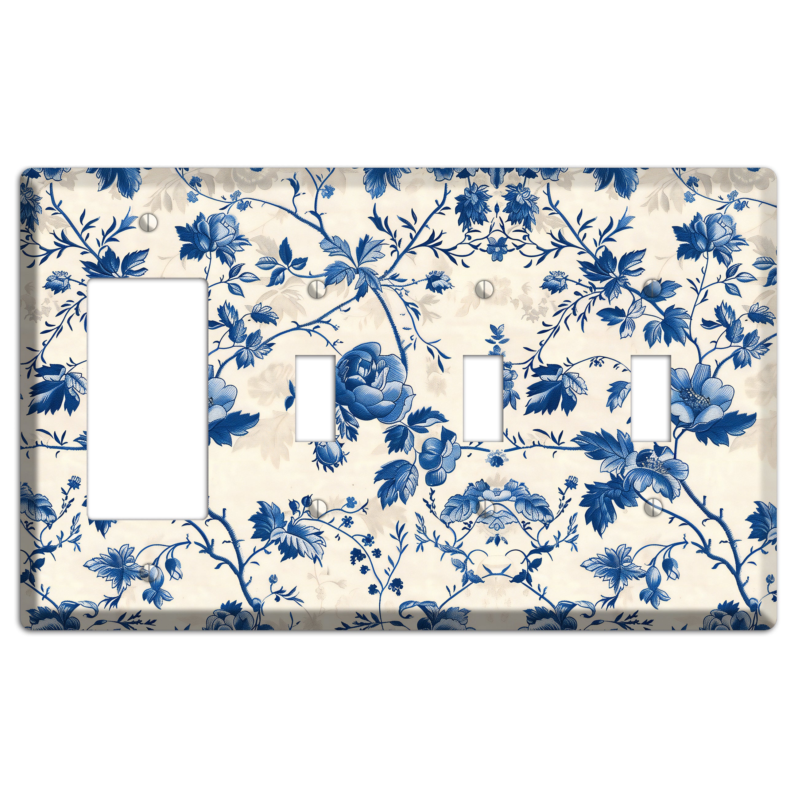 Porcelain Garden Riot Rocker / 3 Toggle Wallplate