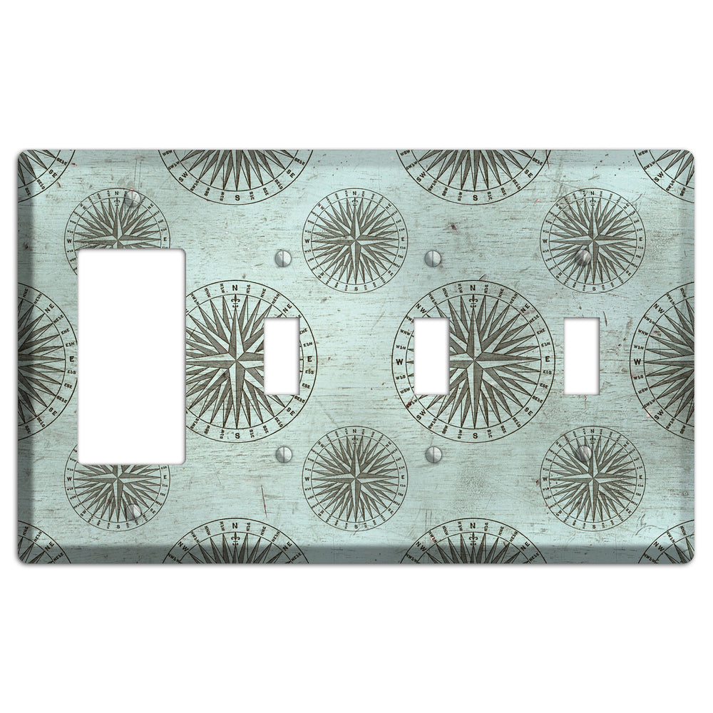 Compass & Current Rocker / 3 Toggle Wallplate