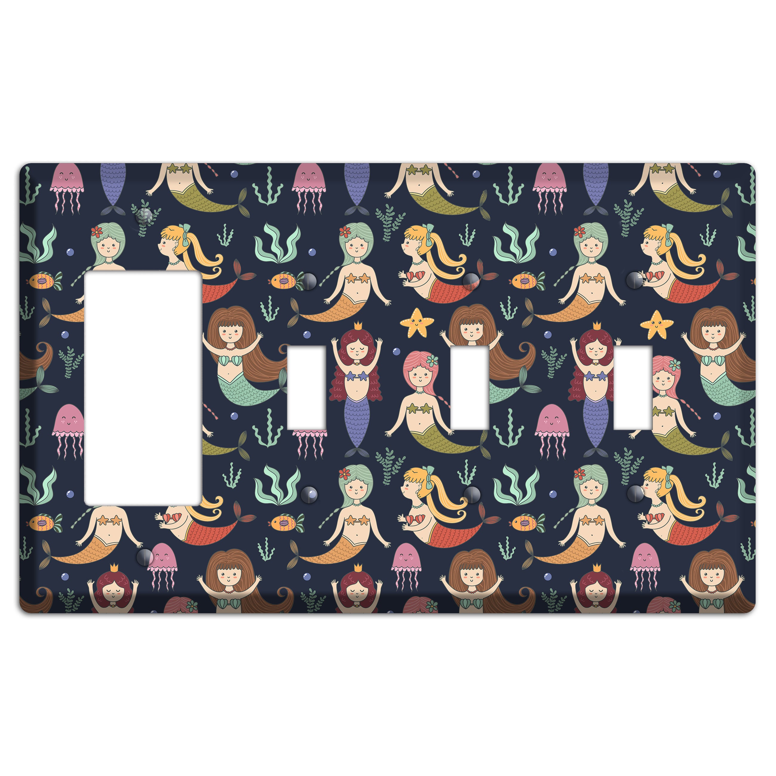 Mermaid Lagoon Party Rocker / 3 Toggle Wallplate