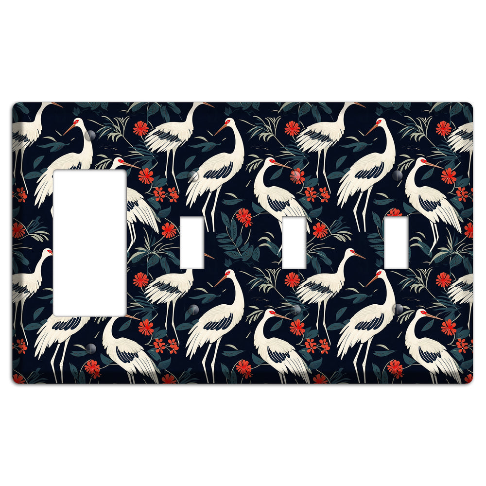 Midnight Plume Garden Rocker / 3 Toggle Wallplate