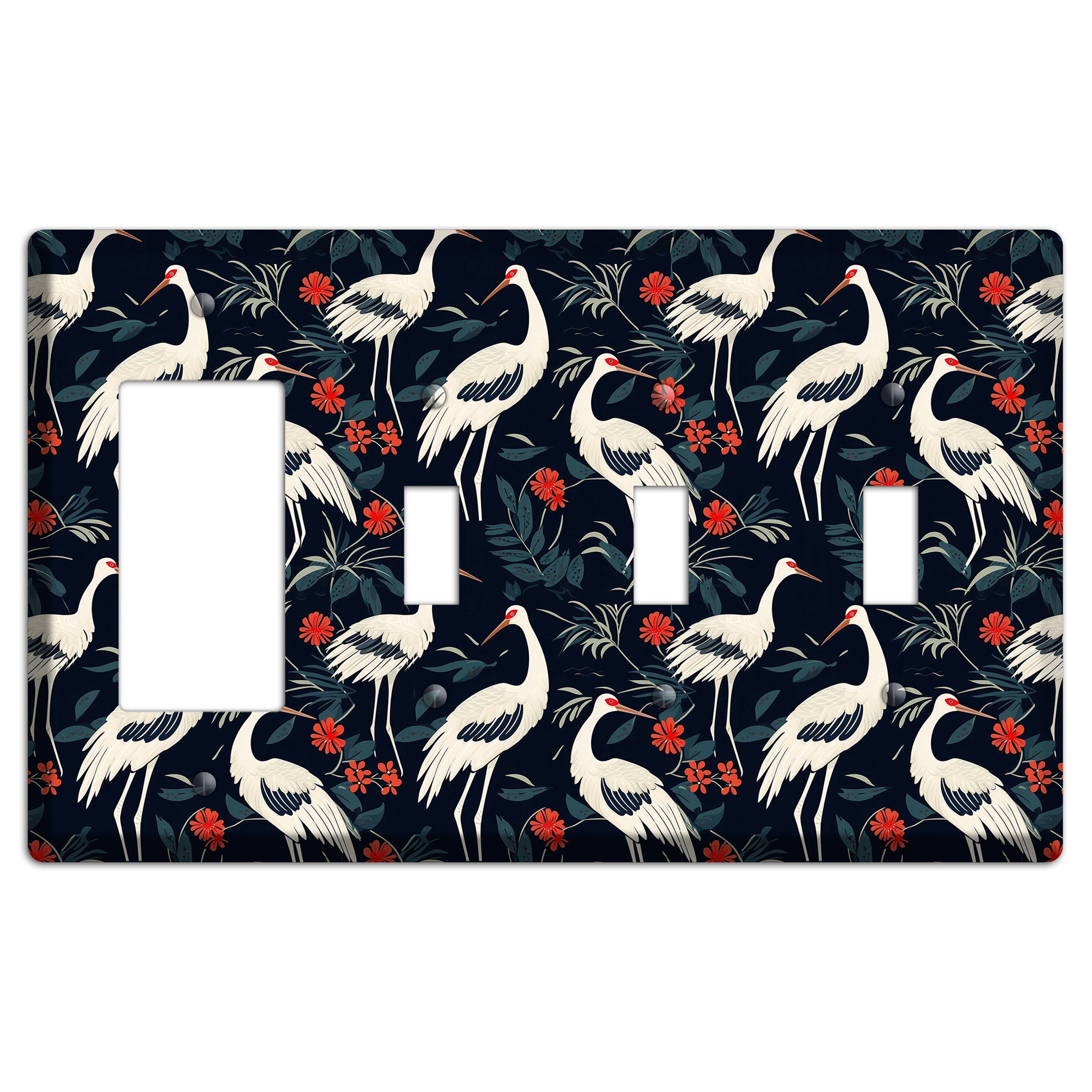 Midnight Plume Garden Rocker / 3 Toggle Wallplate