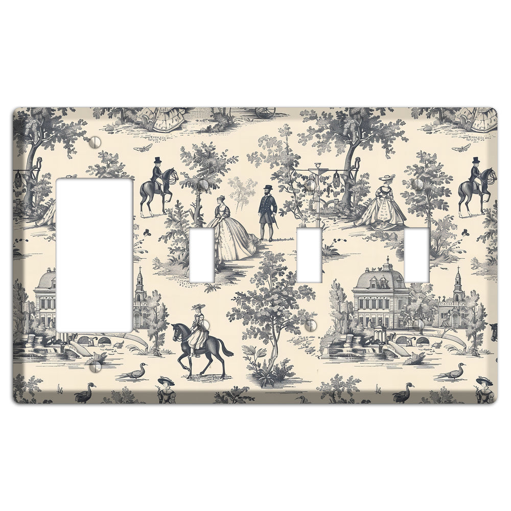 Country Estate Promenade Rocker / 3 Toggle Wallplate