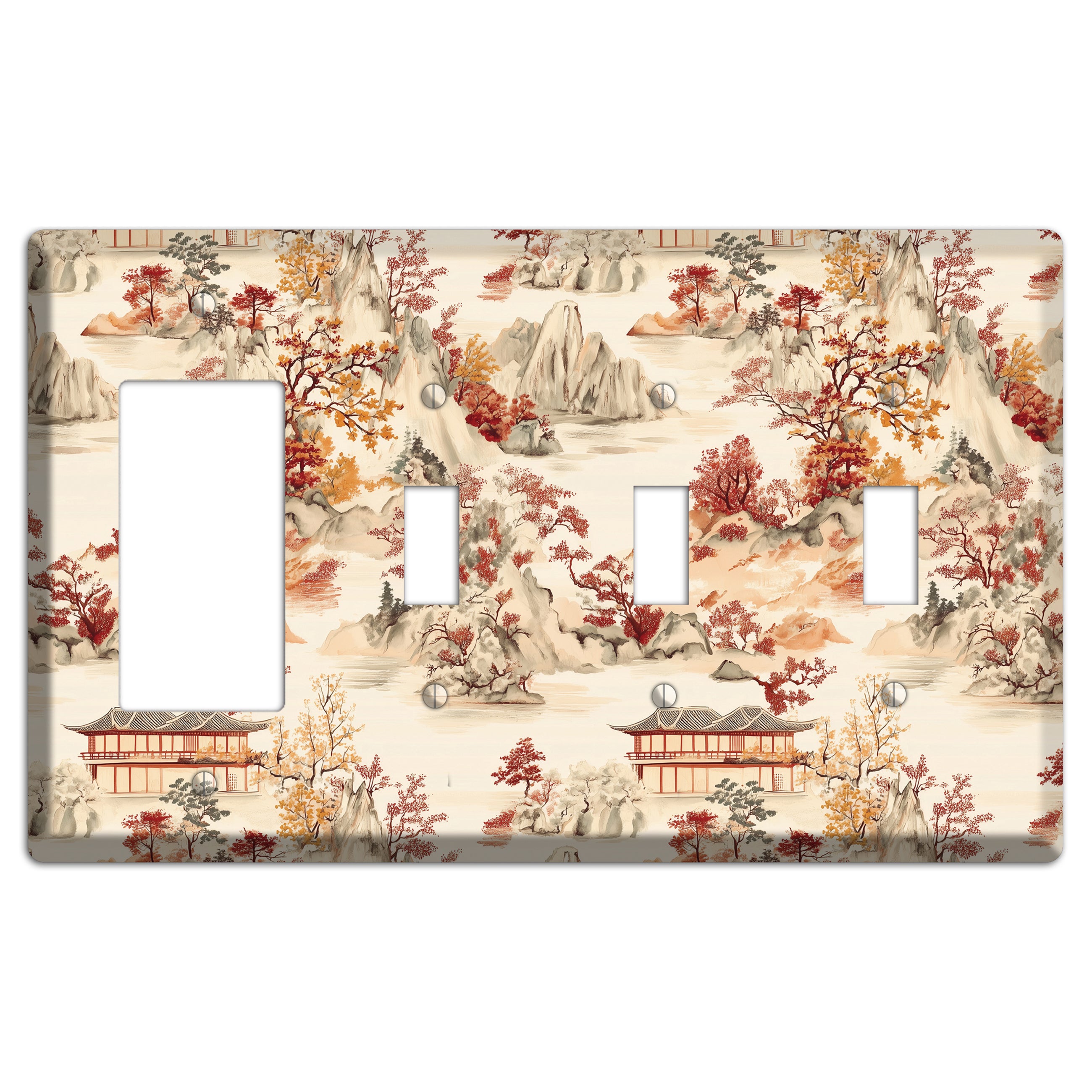 Mountain Autumn Reverie Rocker / 3 Toggle Wallplate