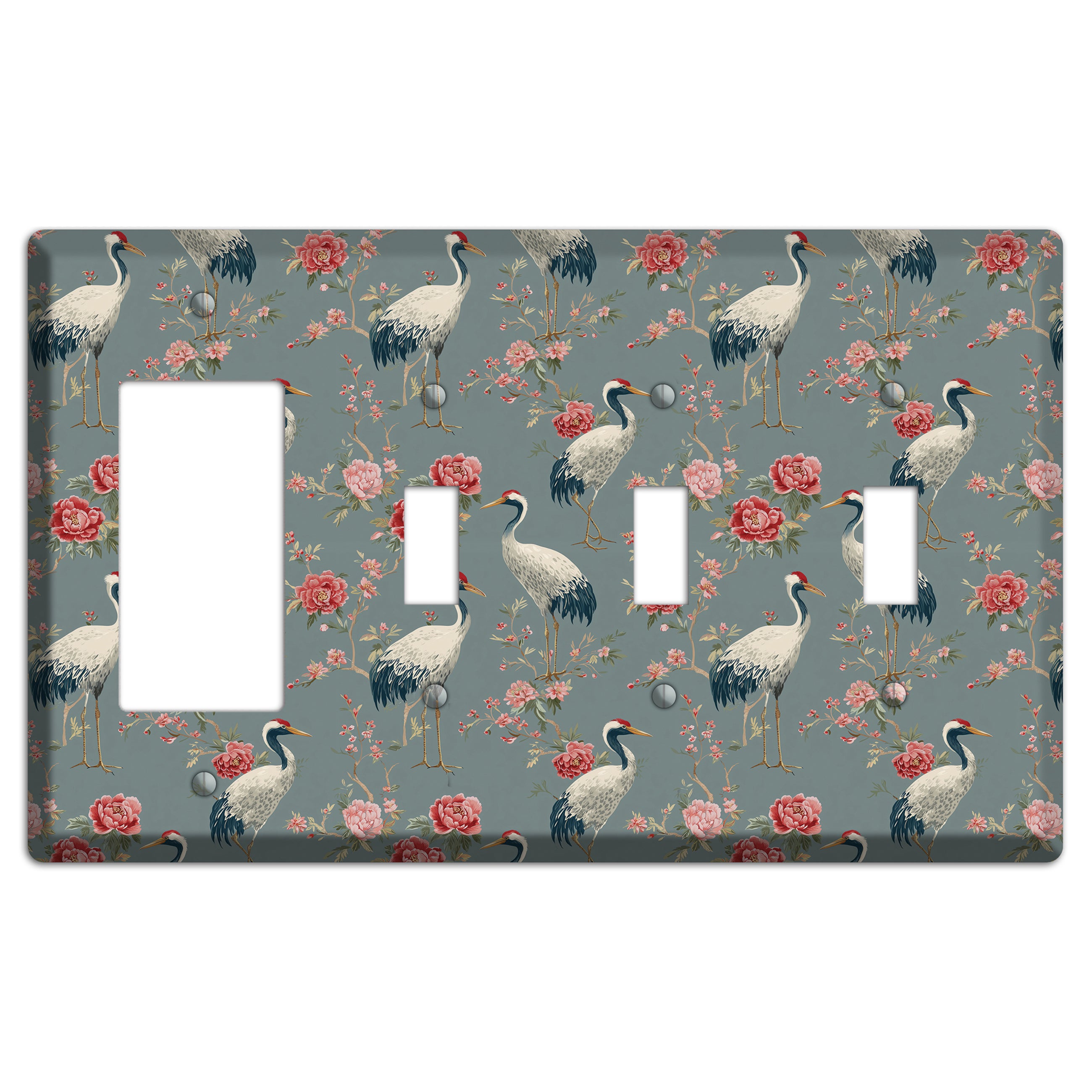 Slate Peony Vigil Rocker / 3 Toggle Wallplate