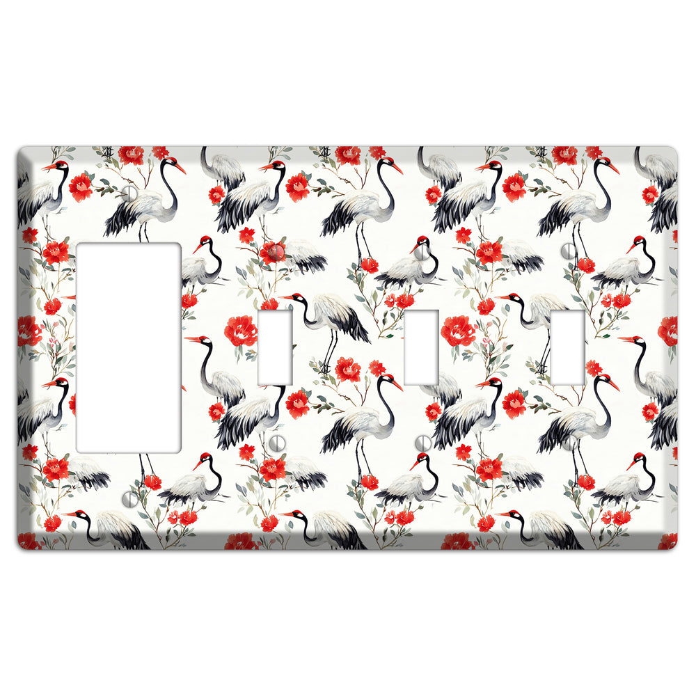 Scarlet Plume Garden Rocker / 3 Toggle Wallplate