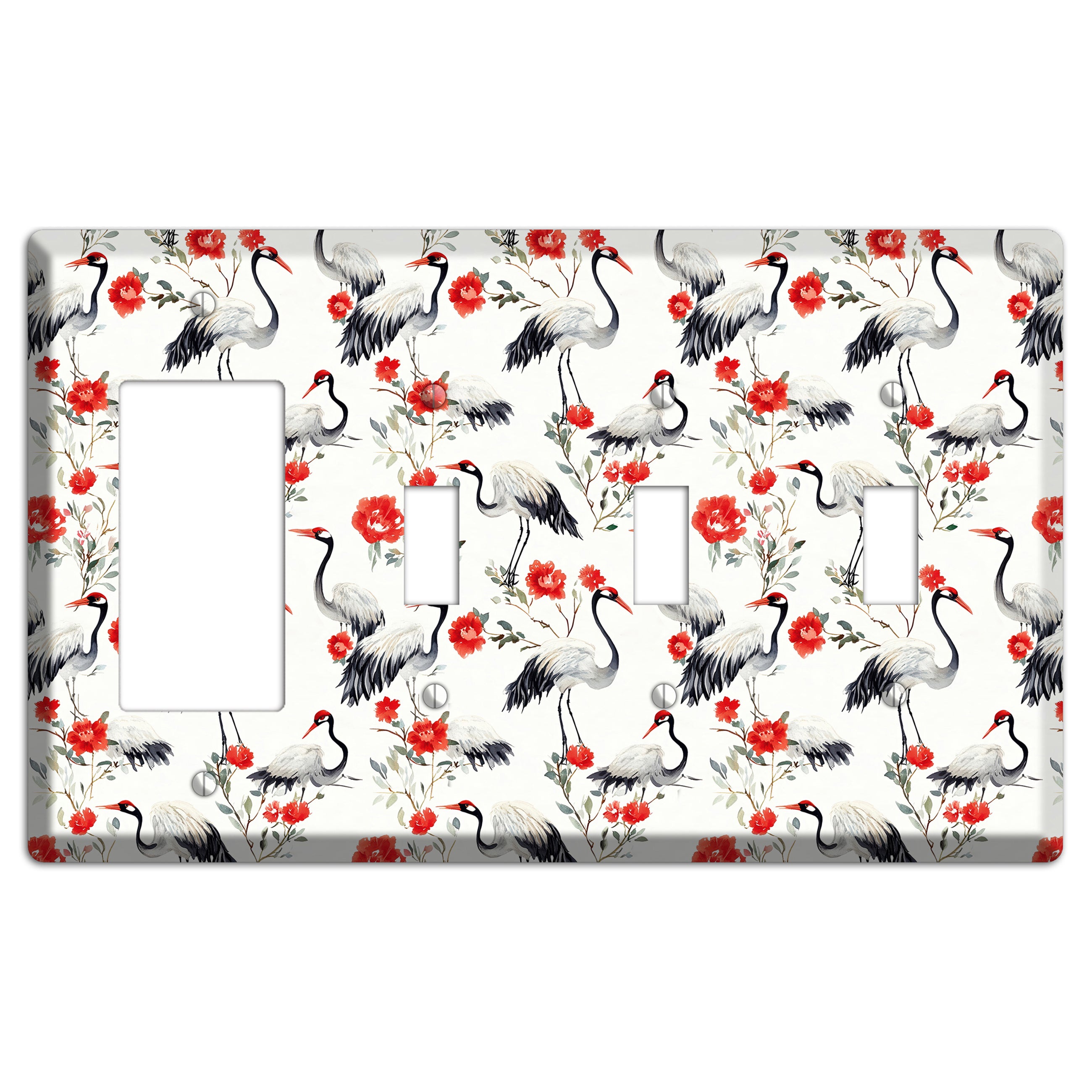Scarlet Plume Garden Rocker / 3 Toggle Wallplate