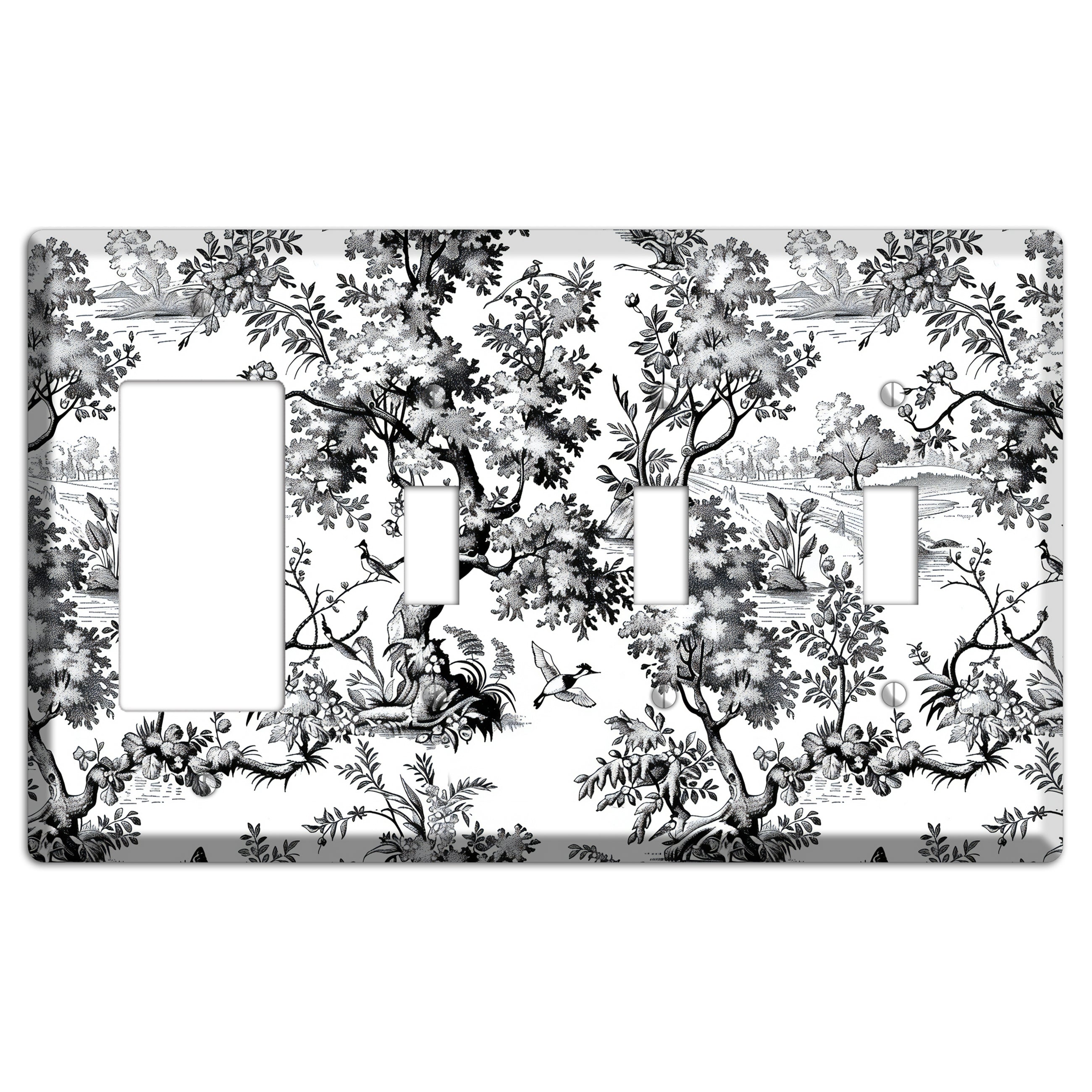 Pastoral Ink Reverie Rocker / 3 Toggle Wallplate