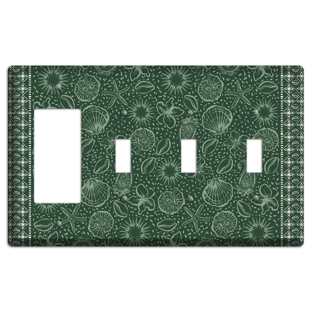 Emerald Tide Reliquary Rocker / 3 Toggle Wallplate