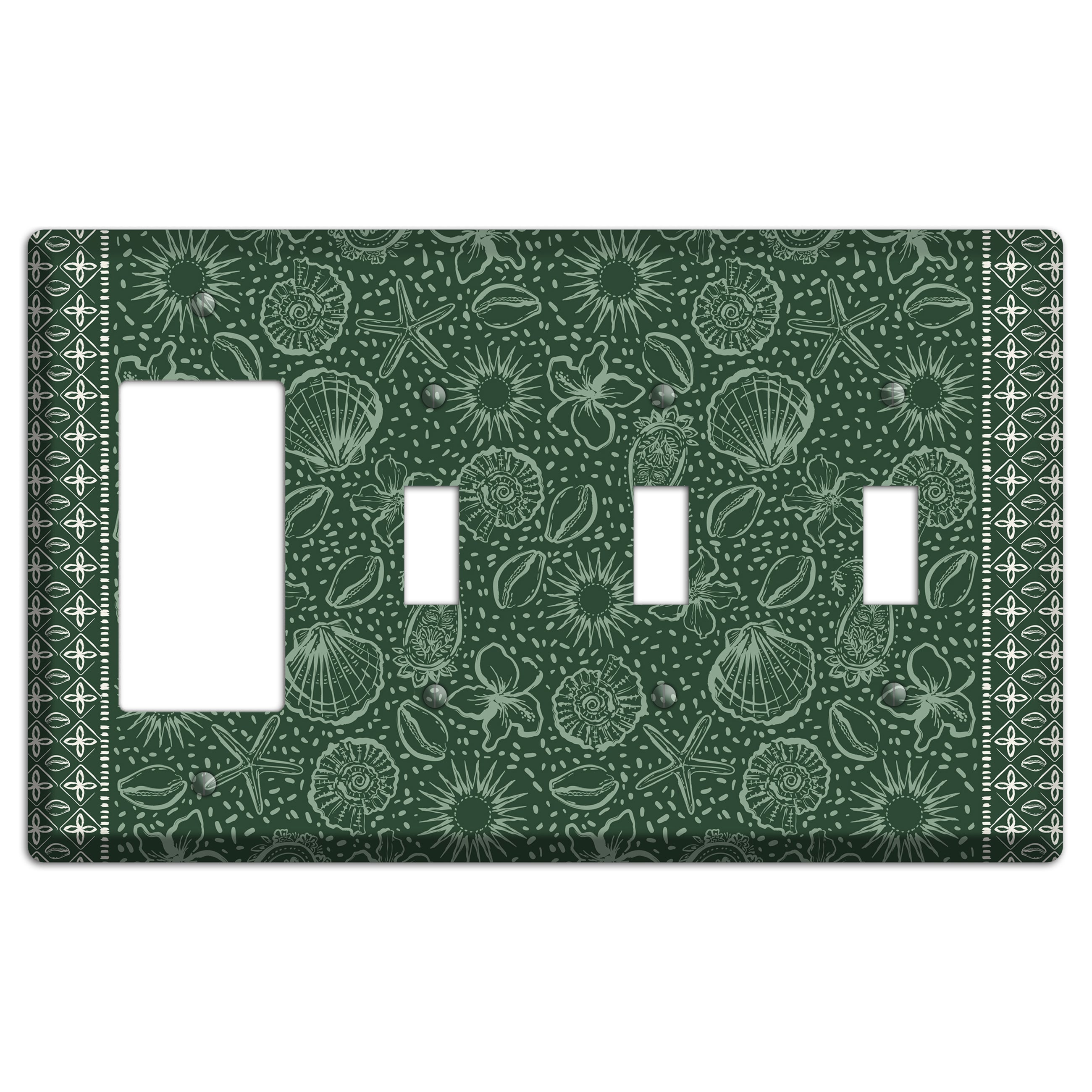 Emerald Tide Reliquary Rocker / 3 Toggle Wallplate