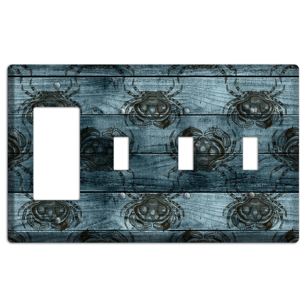 Crabby Waters Rocker / 3 Toggle Wallplate