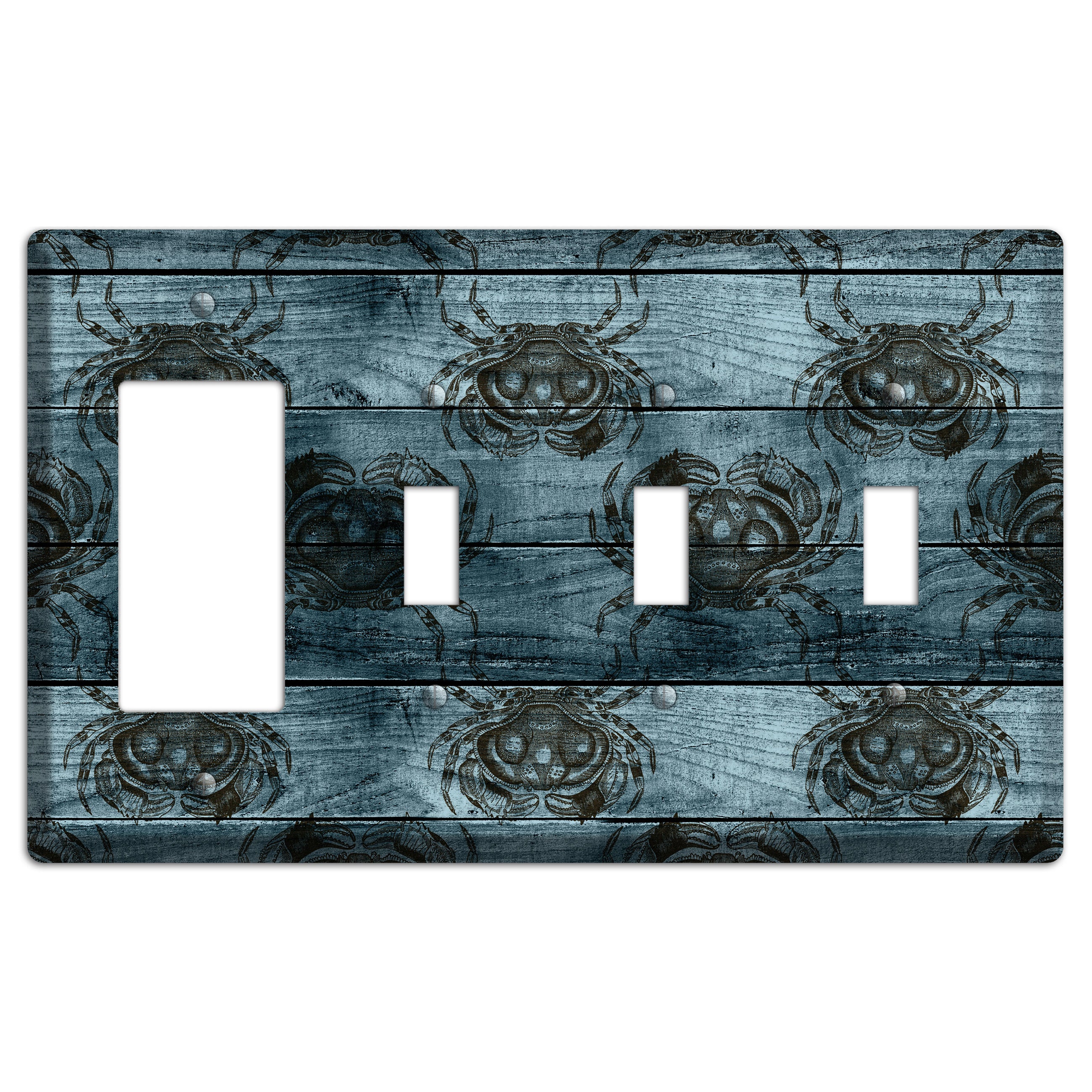 Crabby Waters Rocker / 3 Toggle Wallplate