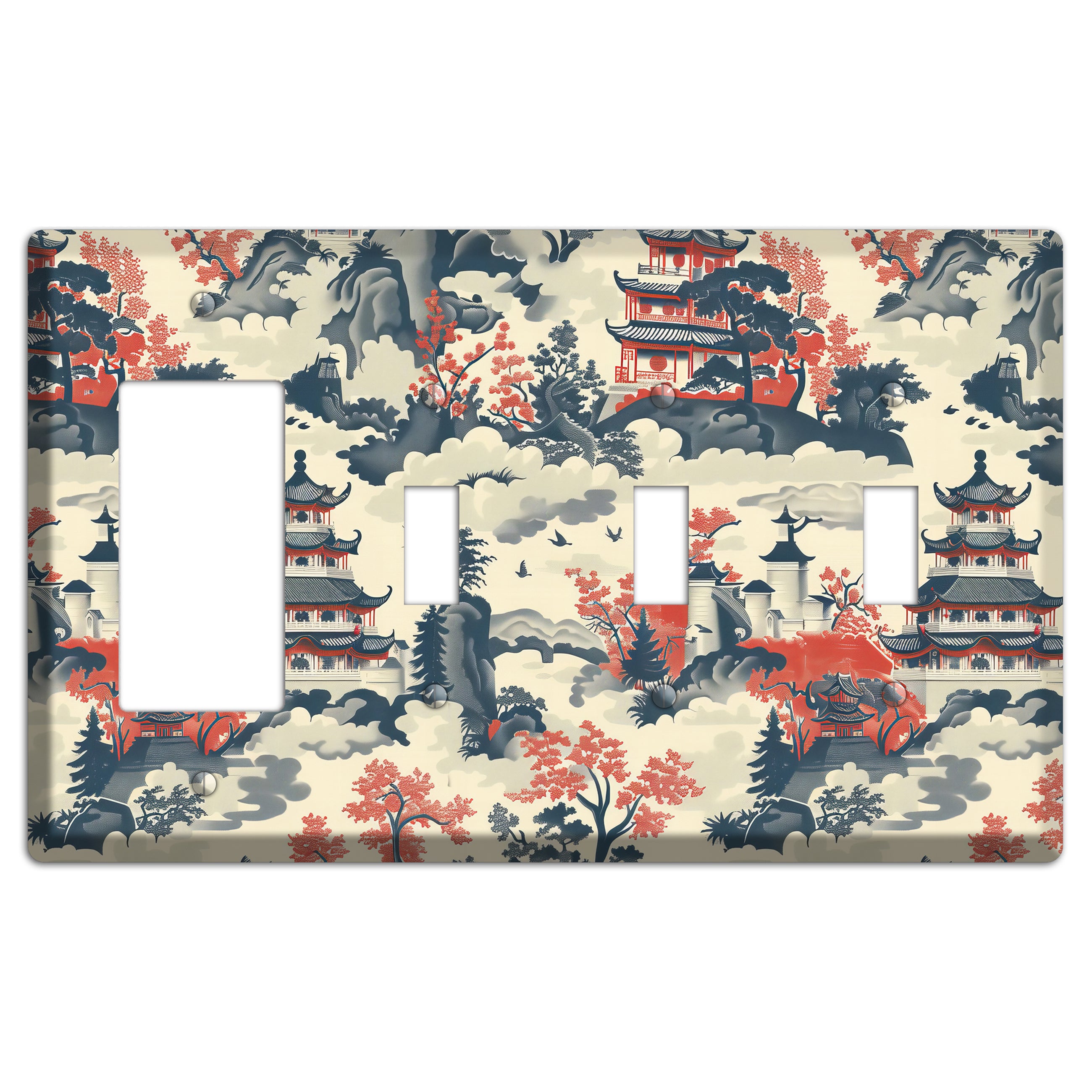 Ink & Ember Pagoda Rocker / 3 Toggle Wallplate