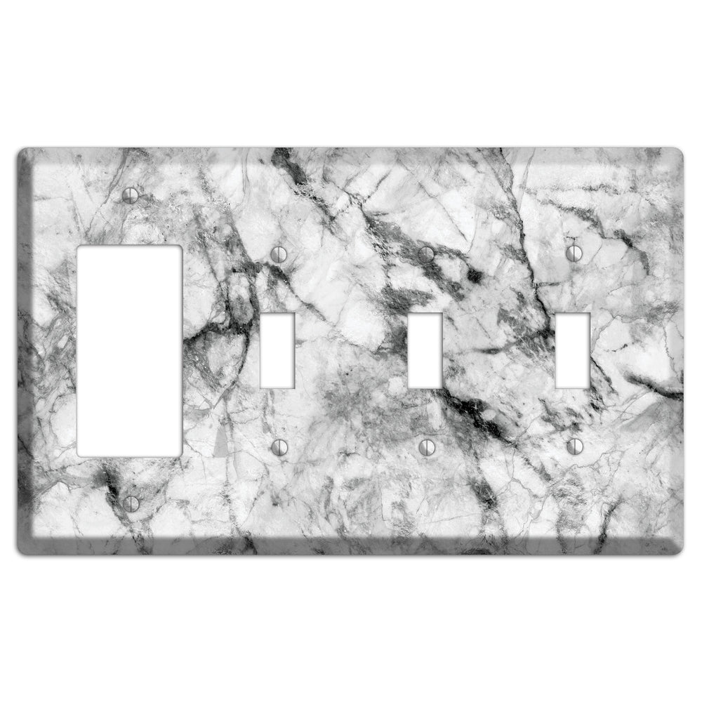 Alto Marble Rocker / 3 Toggle Wallplate