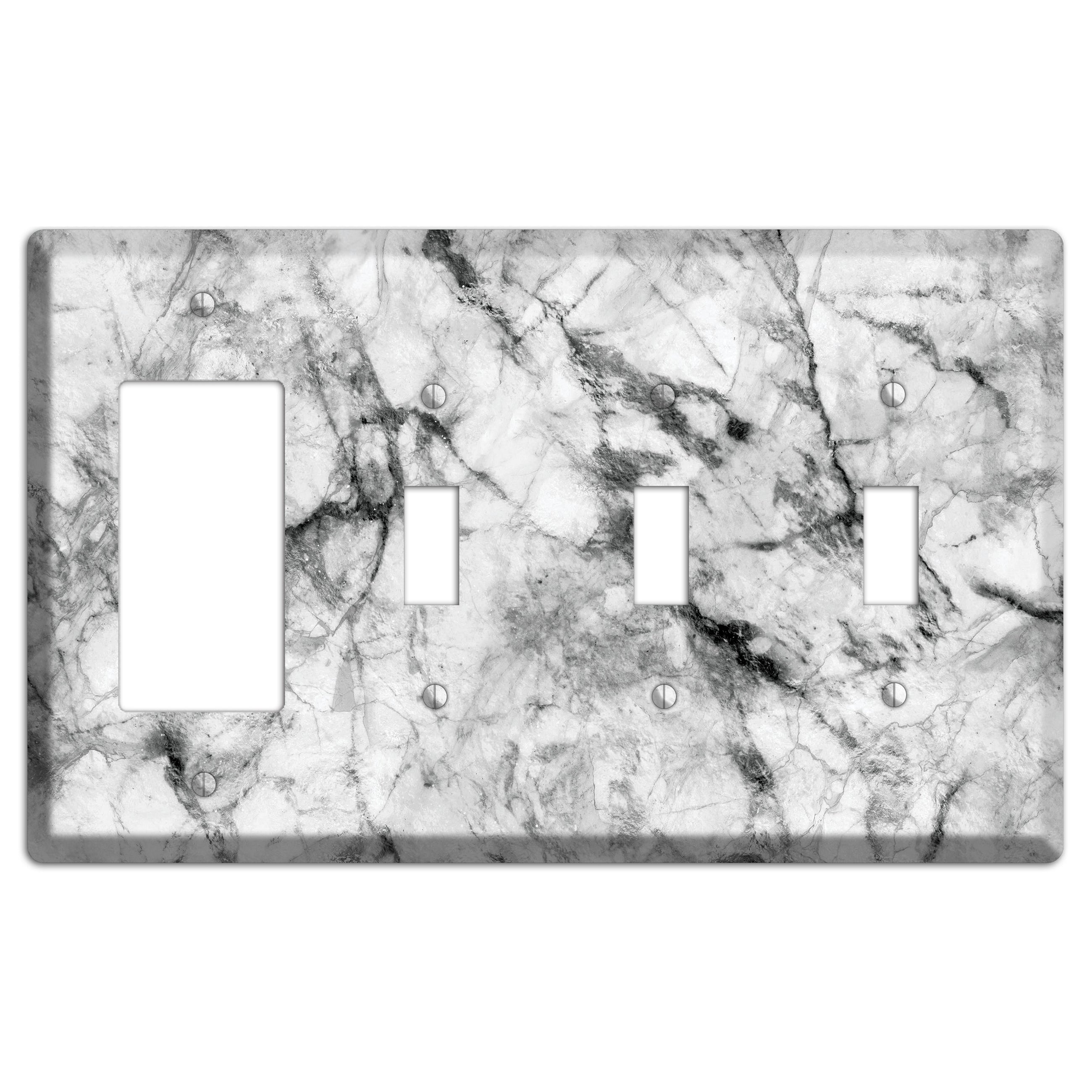 Alto Marble Rocker / 3 Toggle Wallplate