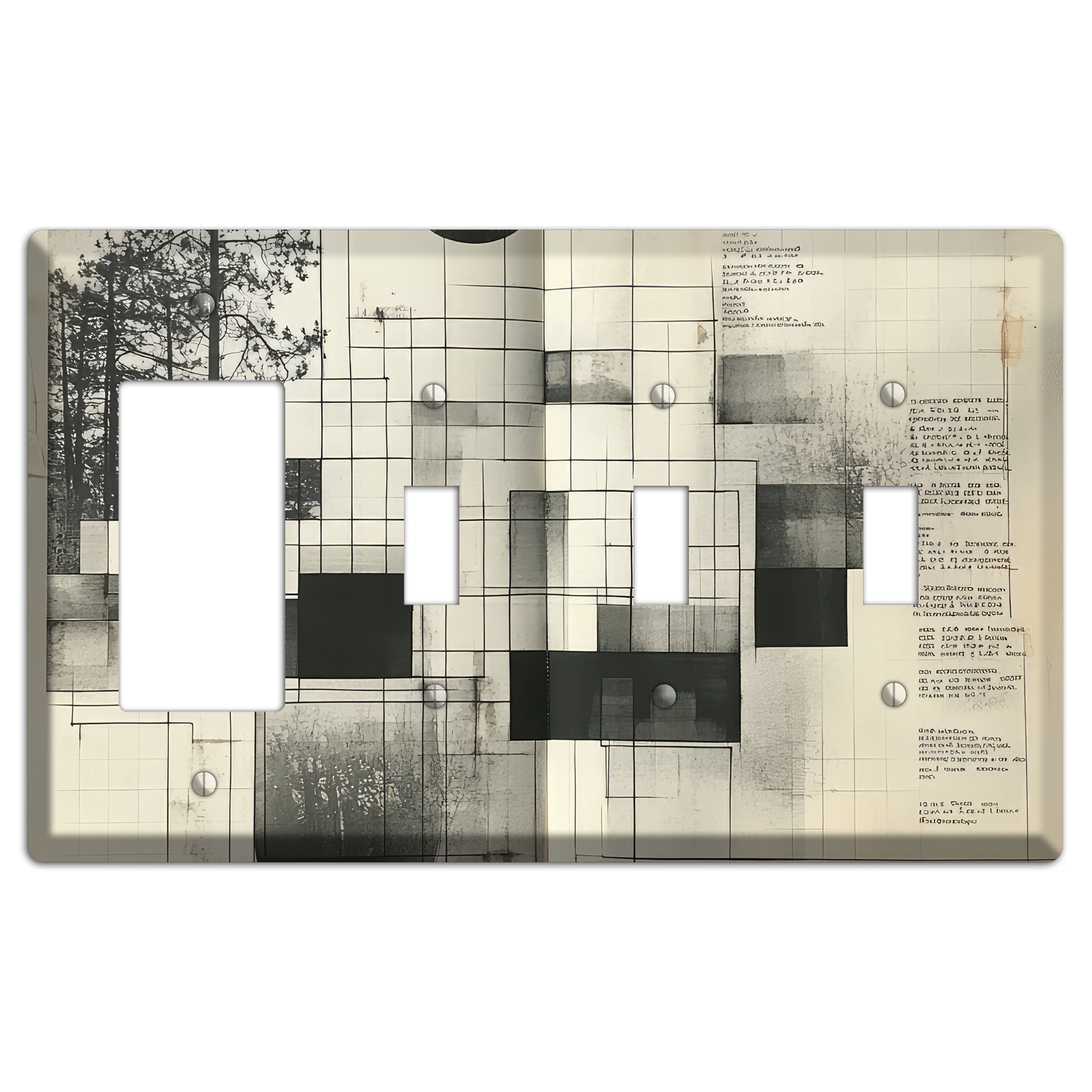 Cartographer's Dream Rocker / 3 Toggle Wallplate