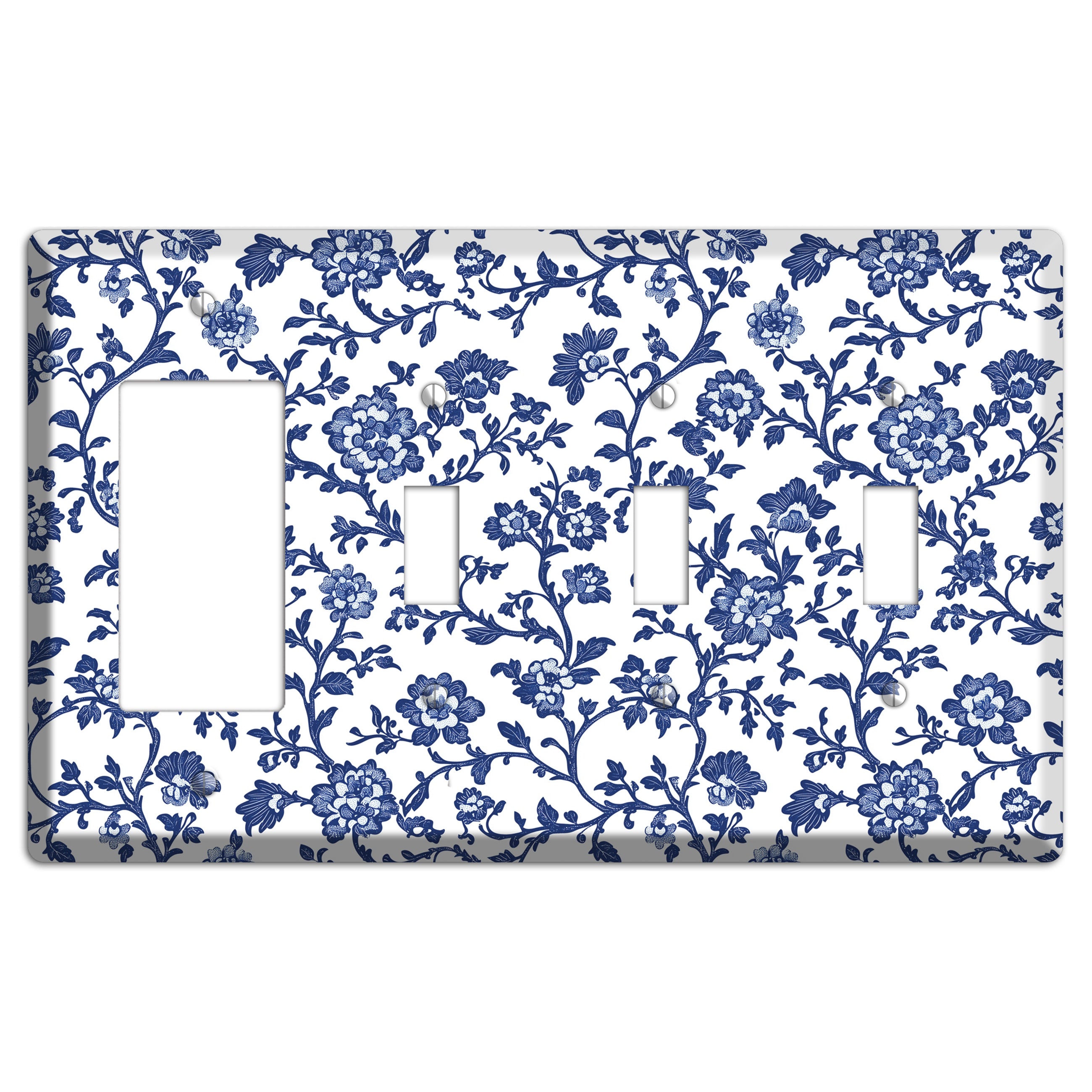Porcelain Vine Reverie Rocker / 3 Toggle Wallplate