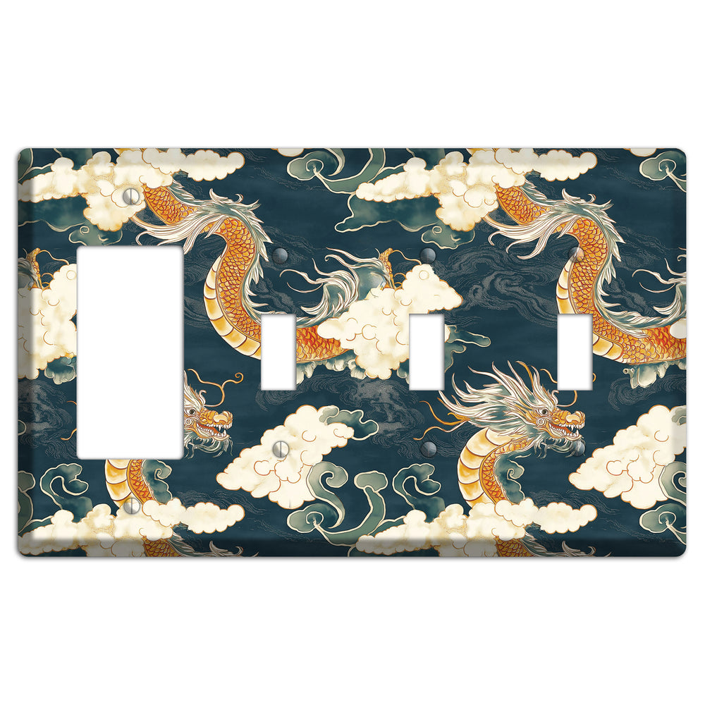 Celestial Serpent Sky Rocker / 3 Toggle Wallplate