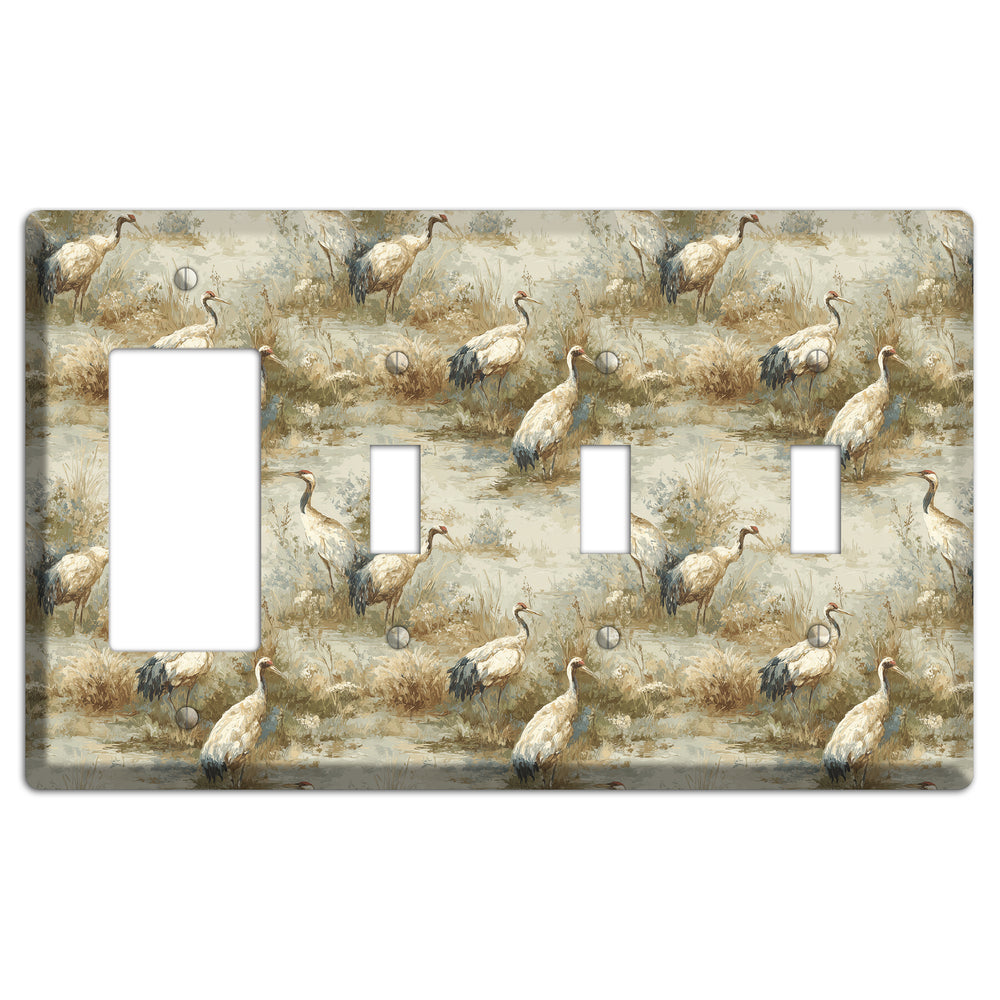 Marshland Crane Reverie Rocker / 3 Toggle Wallplate
