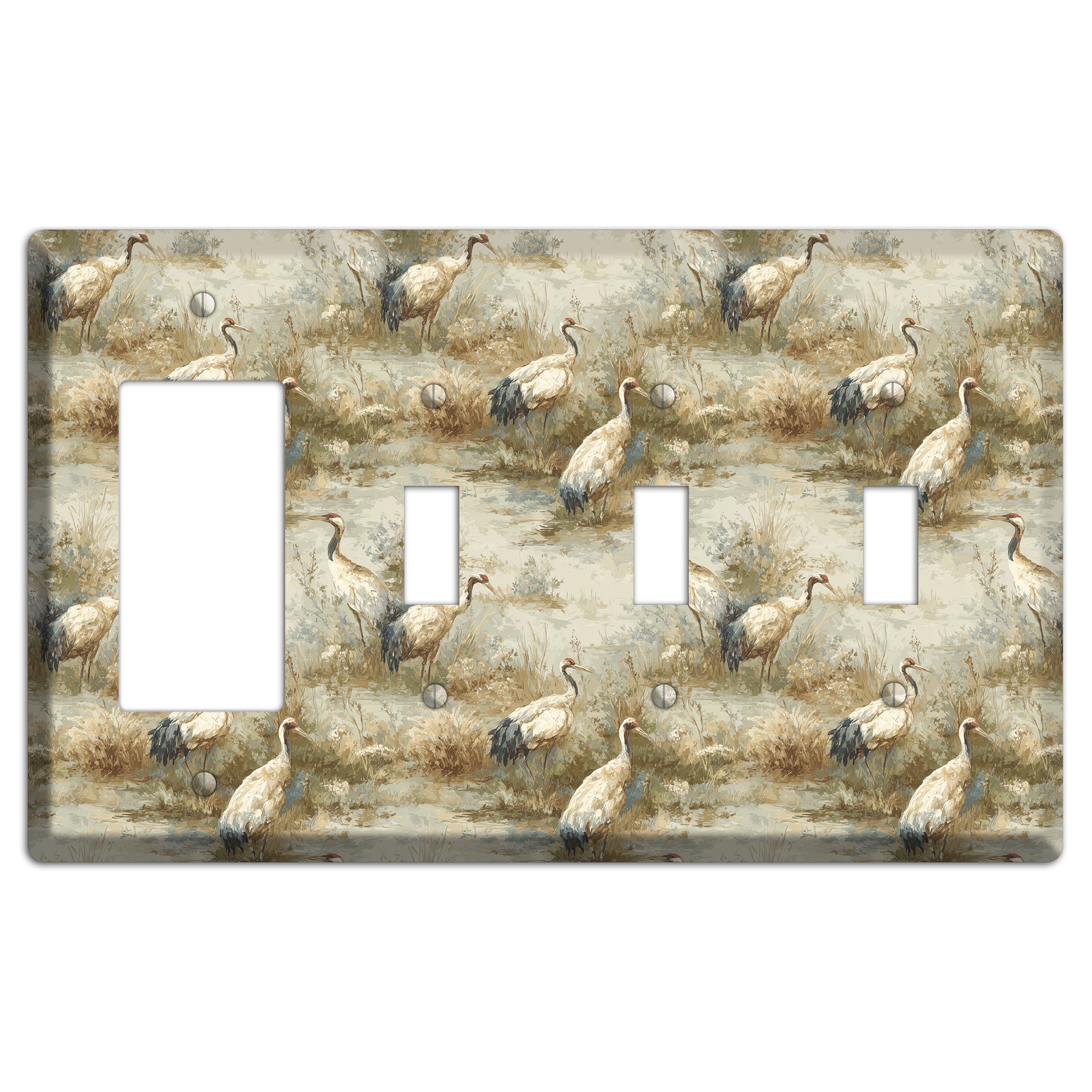 Marshland Crane Reverie Rocker / 3 Toggle Wallplate