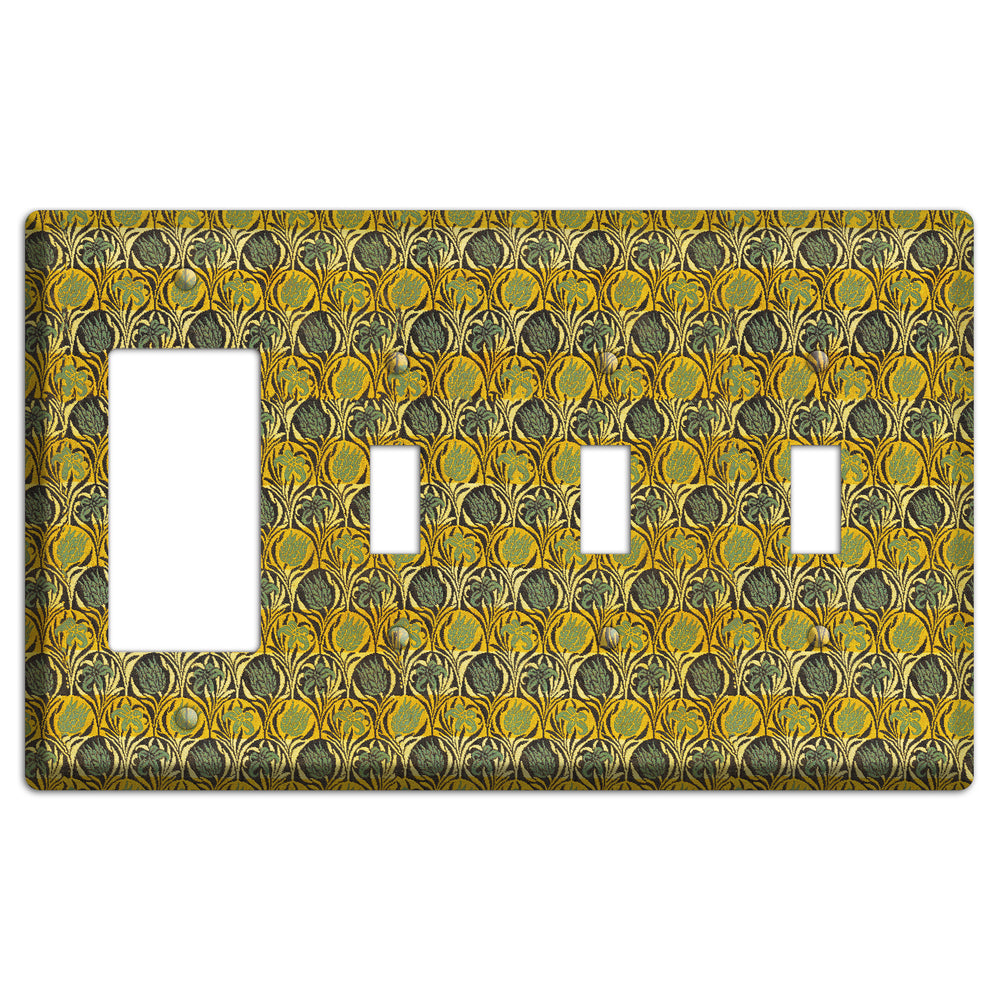 Honeycomb Bloom Rocker / 3 Toggle Wallplate