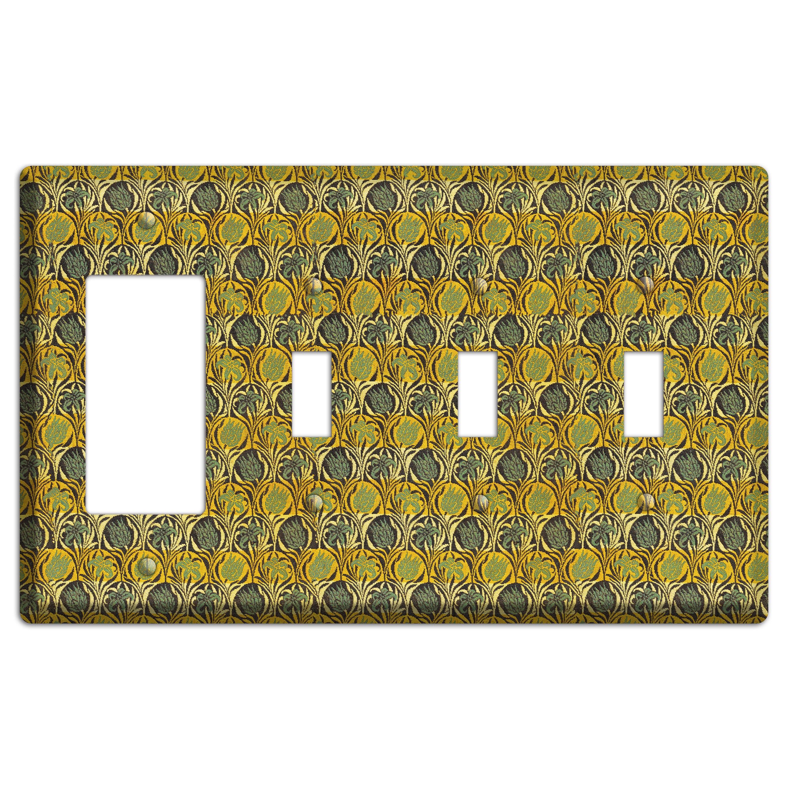 Honeycomb Bloom Rocker / 3 Toggle Wallplate