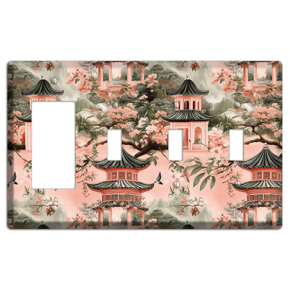 Pagoda & Plum Rocker / 3 Toggle Wallplate