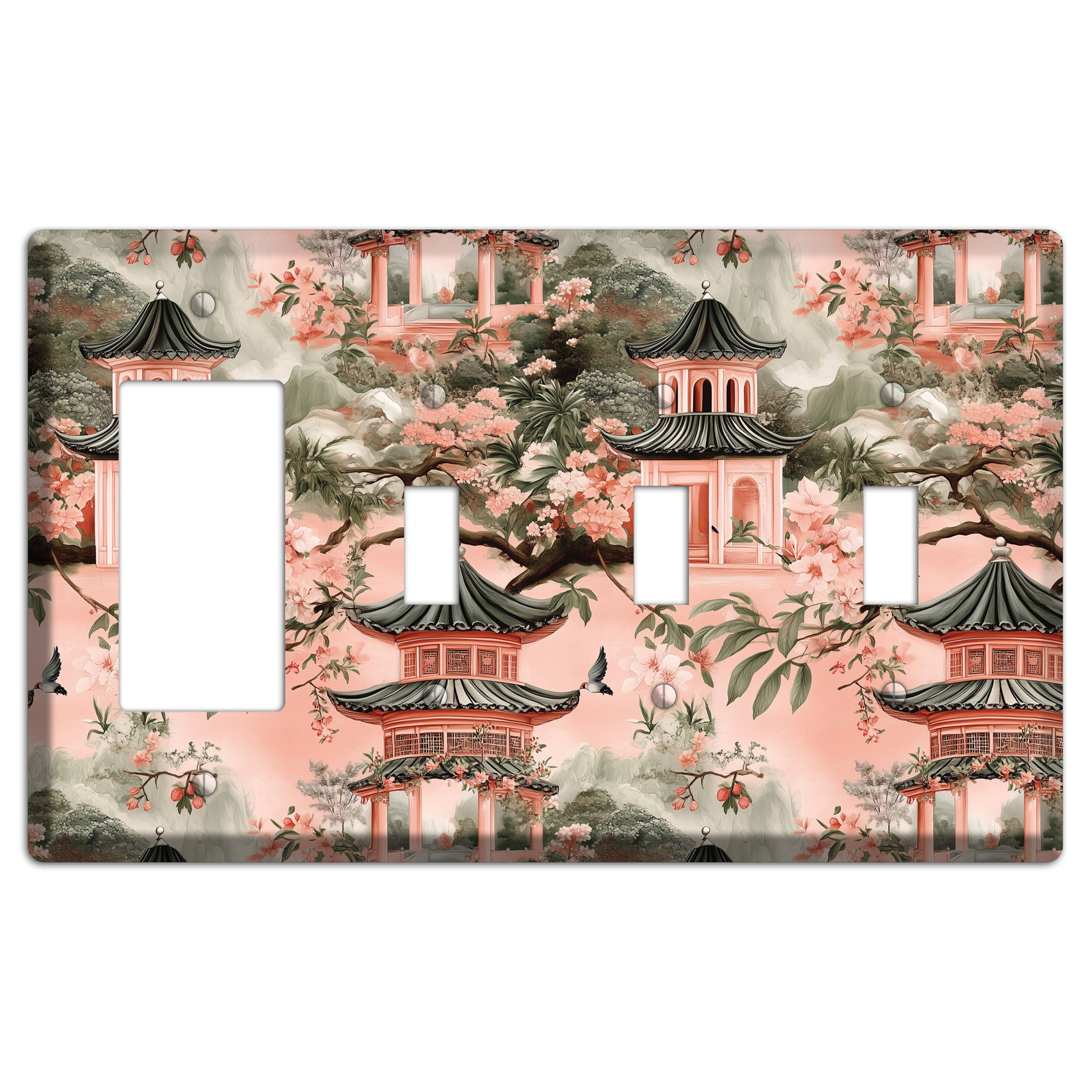 Pagoda & Plum Rocker / 3 Toggle Wallplate
