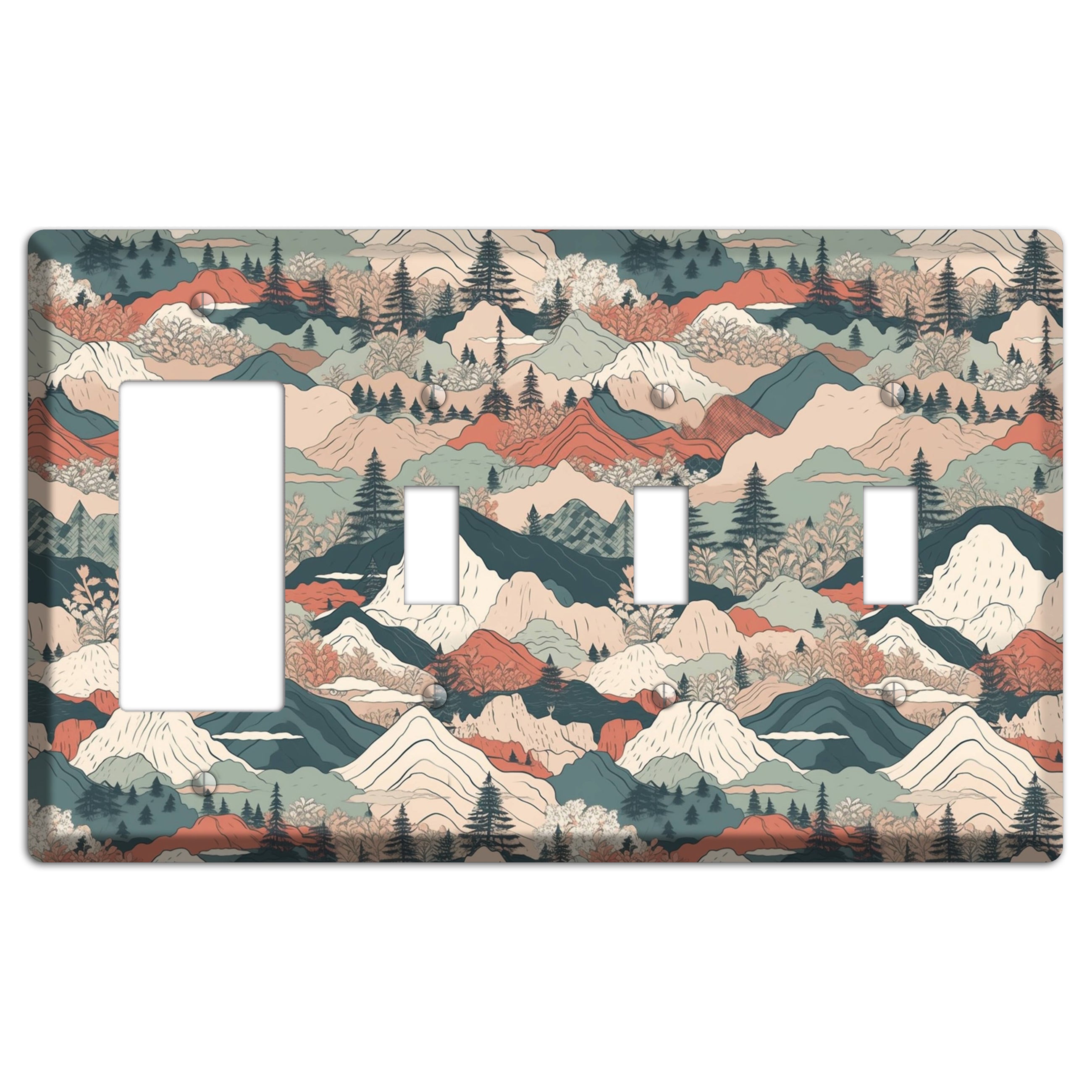 Alpine Paper Trail Rocker / 3 Toggle Wallplate