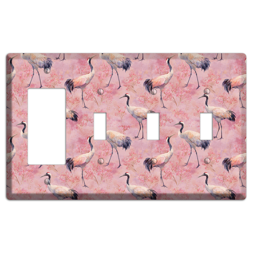 Blush Crane Reverie Rocker / 3 Toggle Wallplate