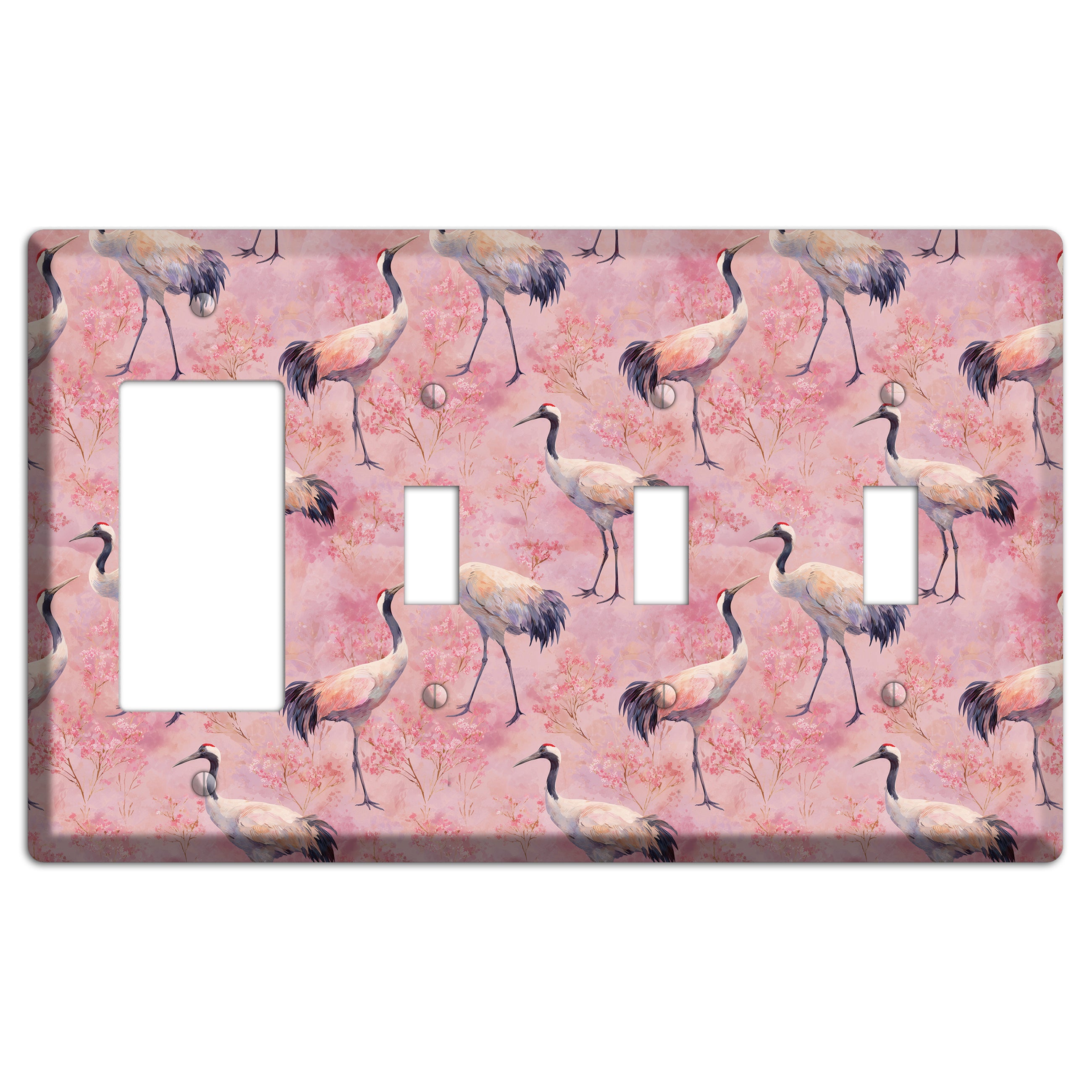 Blush Crane Reverie Rocker / 3 Toggle Wallplate
