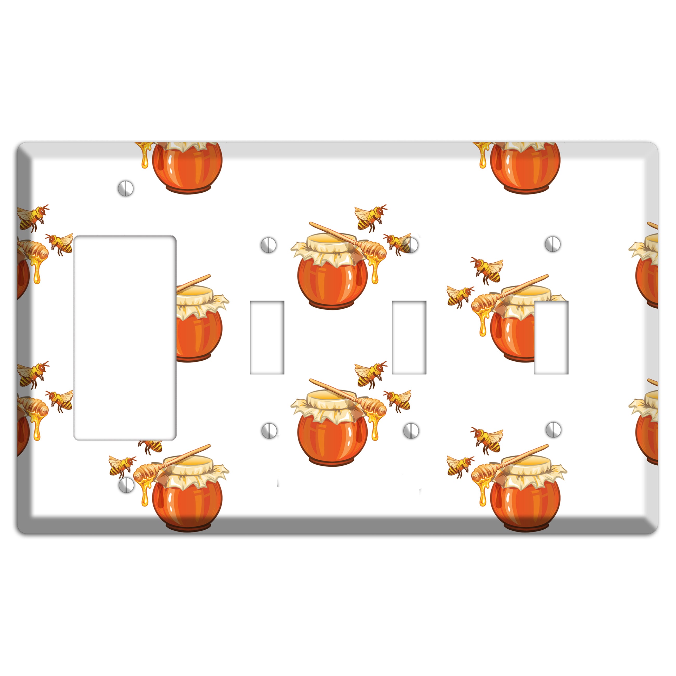 Honey & Hive Rocker / 3 Toggle Wallplate